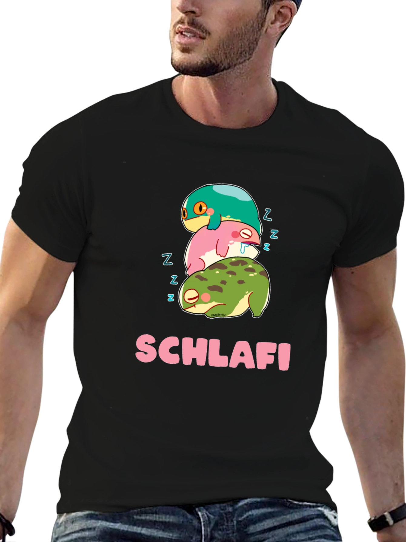 Schlafi Sleeping Frog Stack T-Shirt
