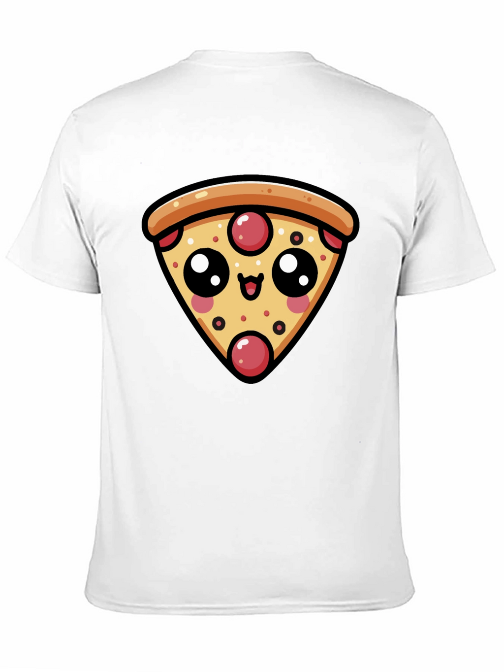 Cute Pizza Slice Graphic Black T-Shirt