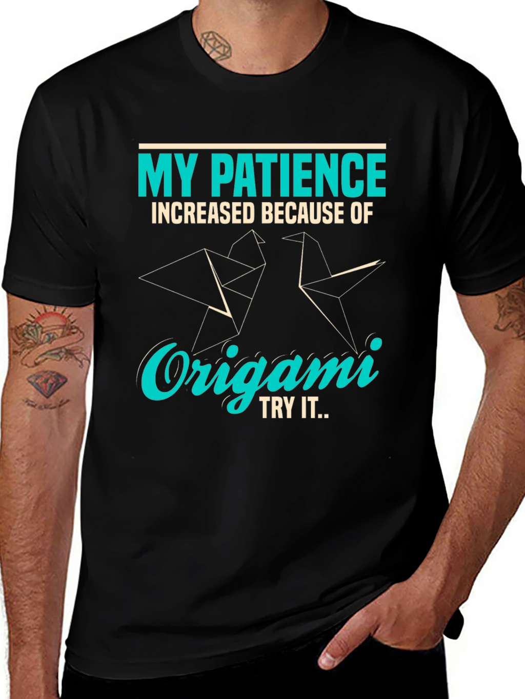 Origami Patience T-Shirt - Unique Graphic Tee
