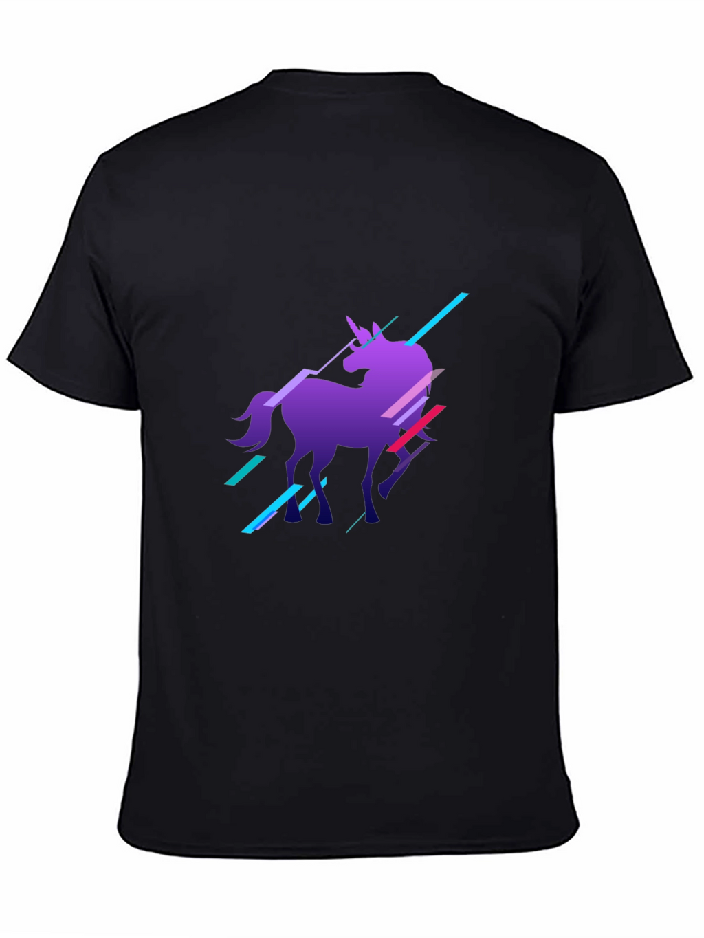 Unicorn Graphic Print Black T-Shirt