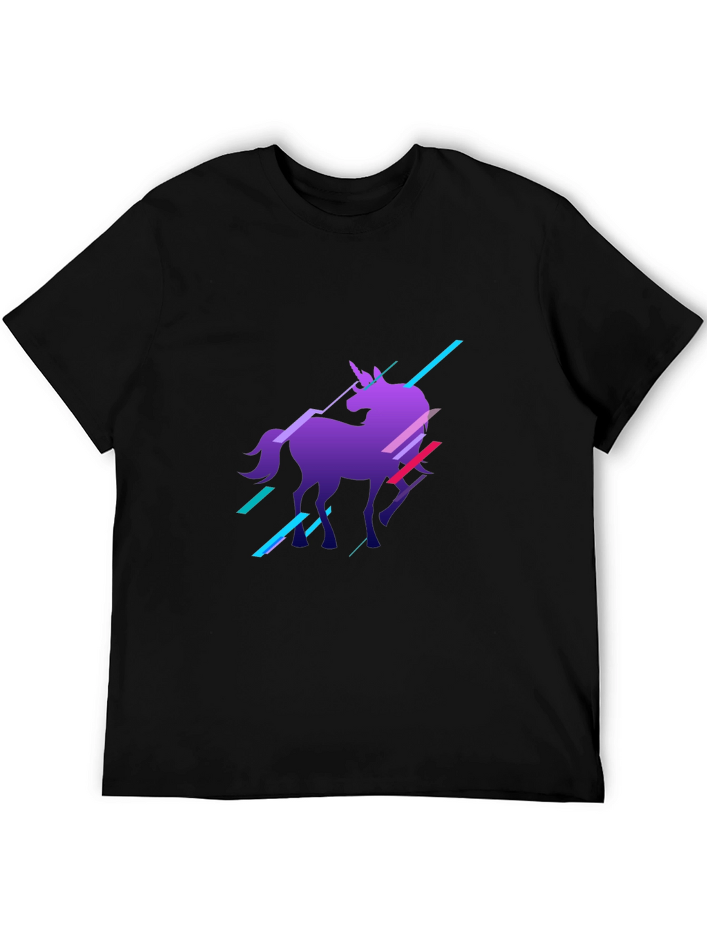 Unicorn Graphic Print Black T-Shirt