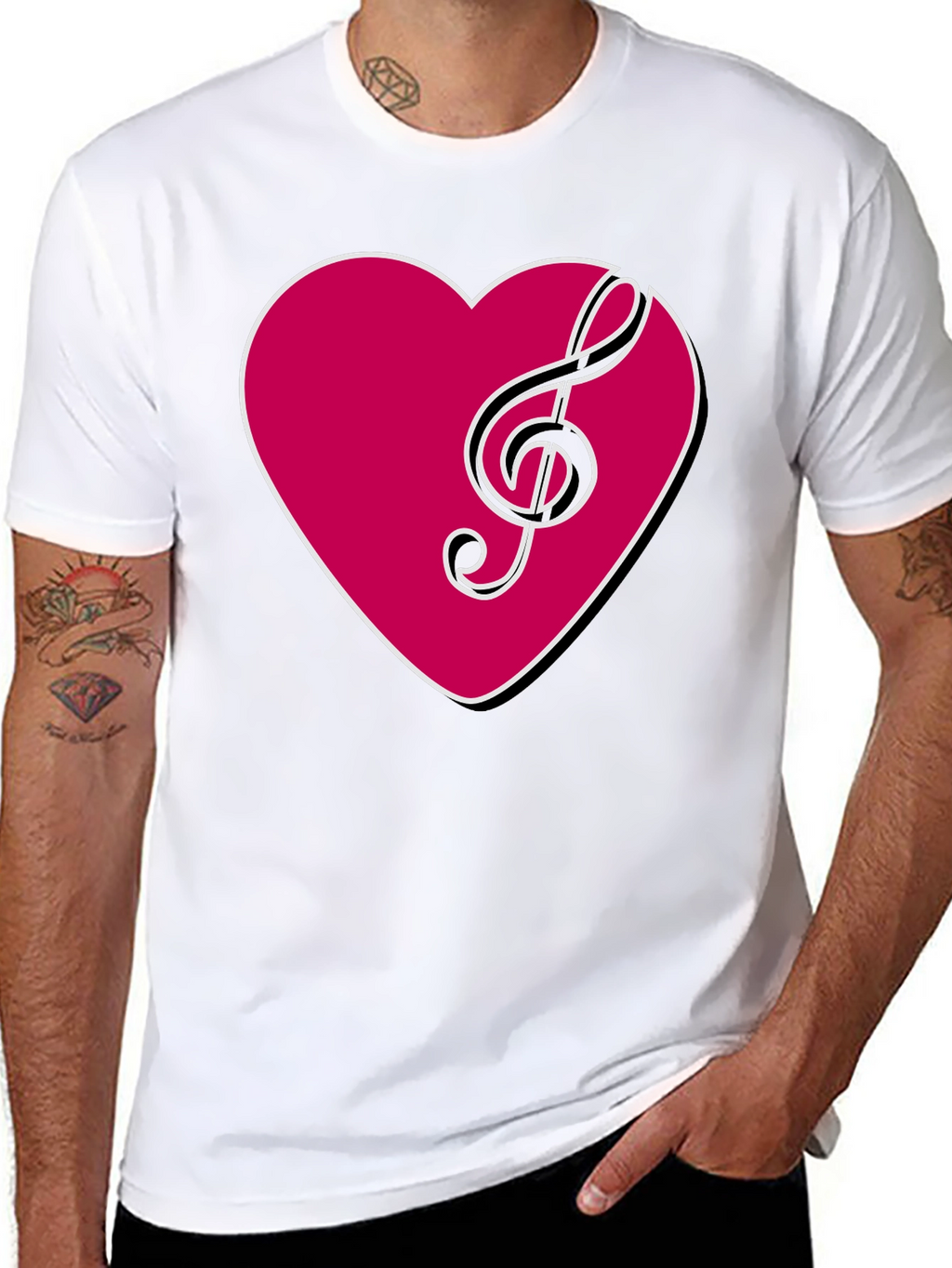 Musical Heart T-Shirt - Stylish Black Tee