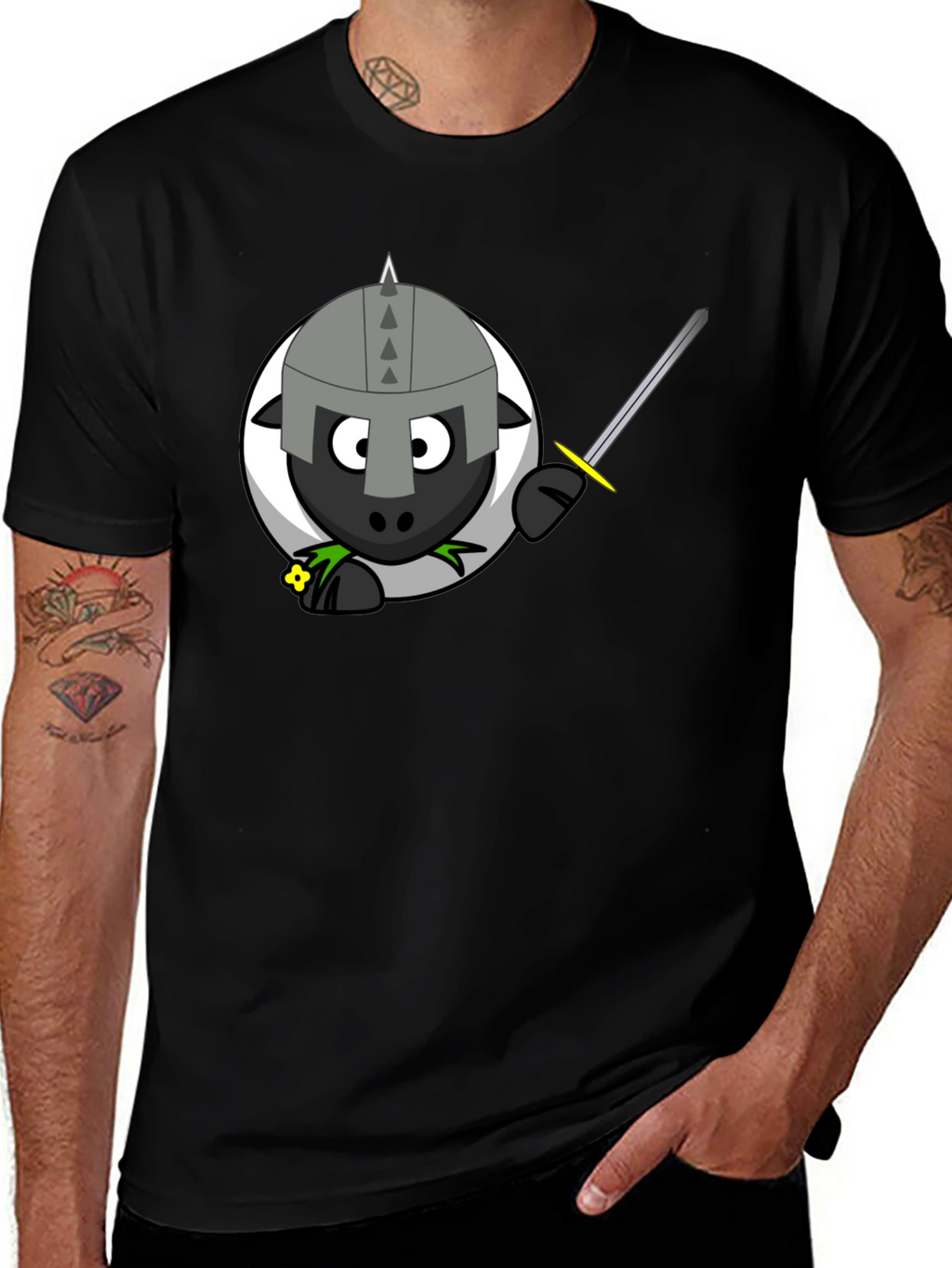 Knight Sheep Graphic T-Shirt