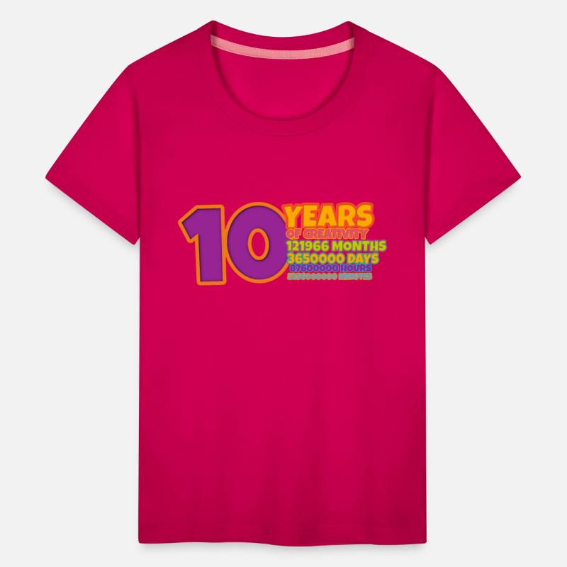 10 Years of Creativity Kid T Shirt Birthday