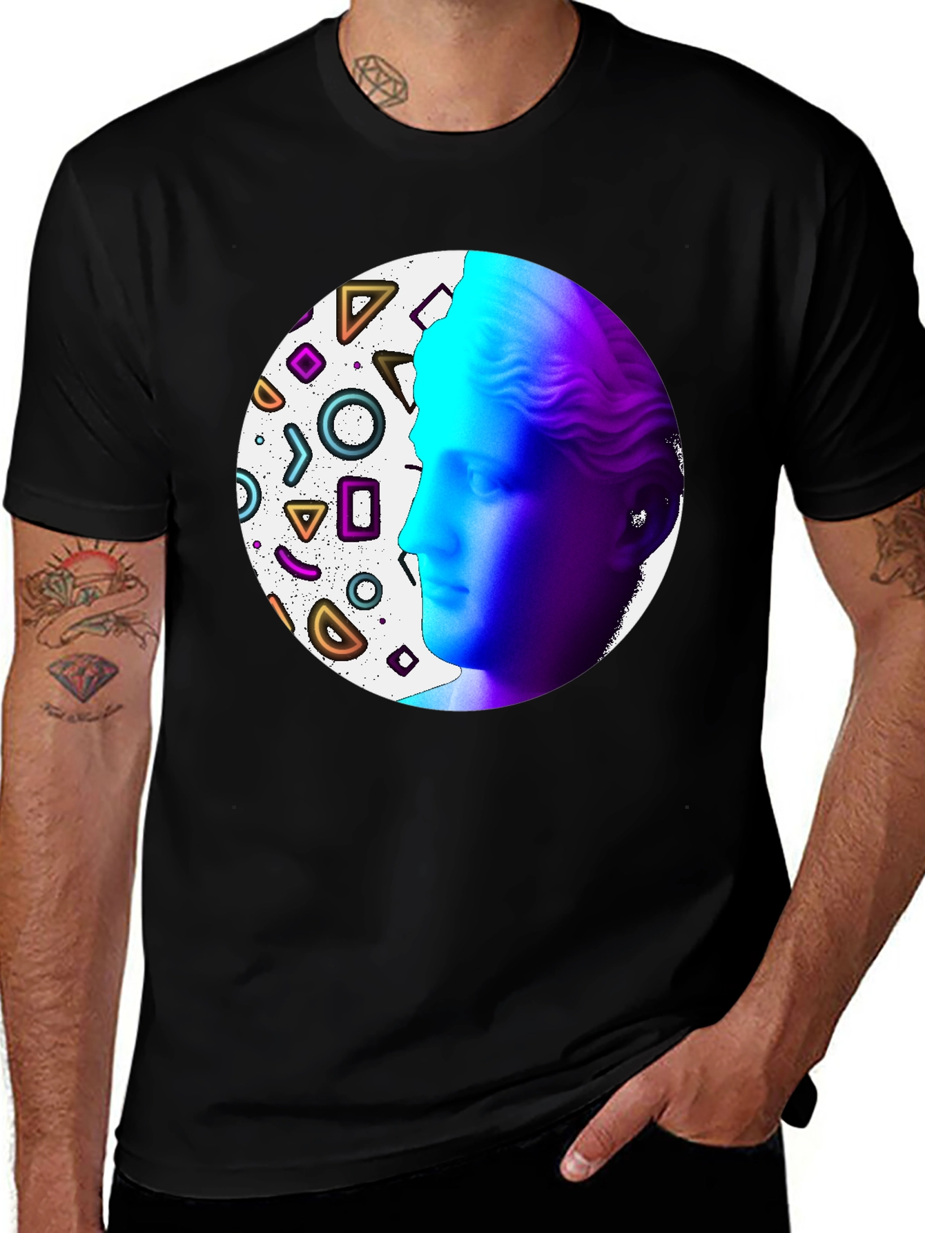 Geometric Venus Graphic Tee - Modern Art Shirt