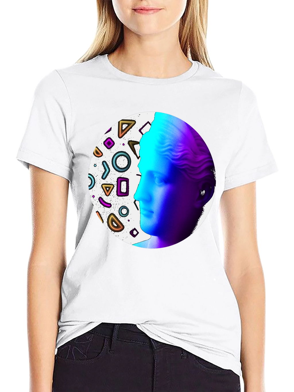 Geometric Venus Graphic Tee - Modern Art Shirt