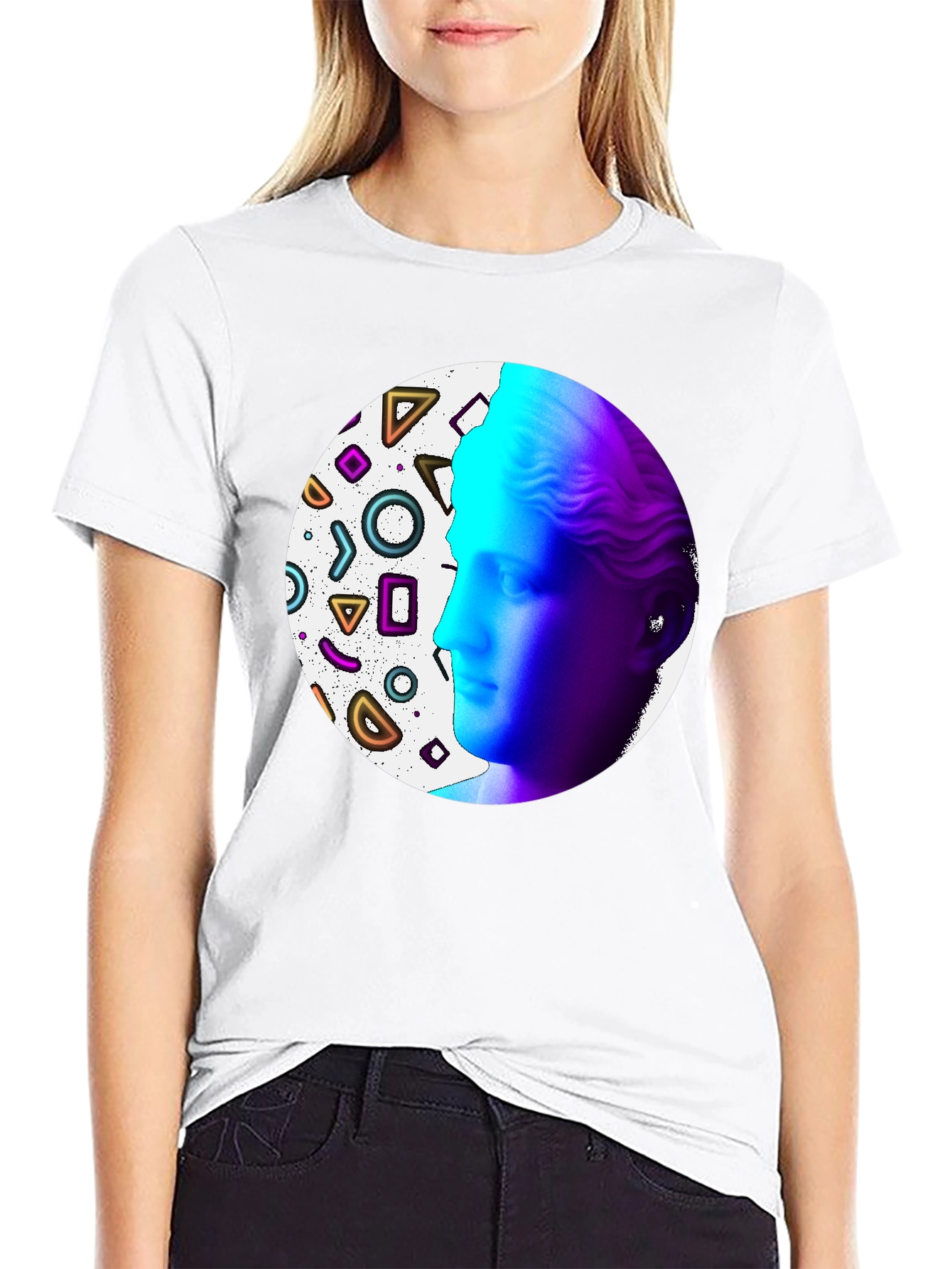 Geometric Venus Graphic Tee - Modern Art Shirt