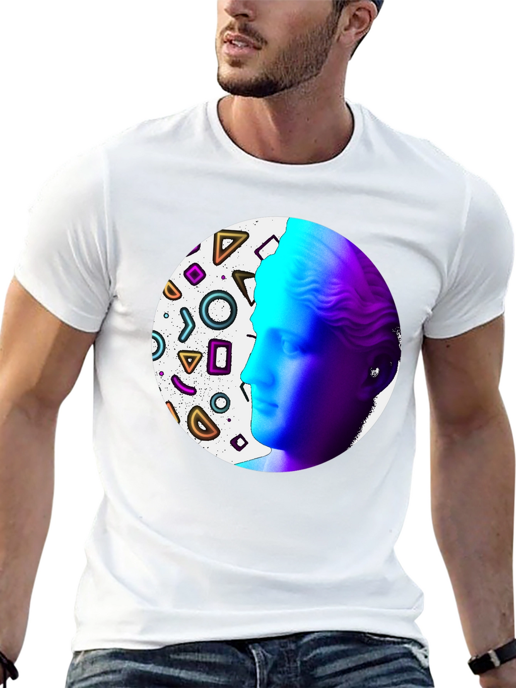 Geometric Venus Graphic Tee - Modern Art Shirt