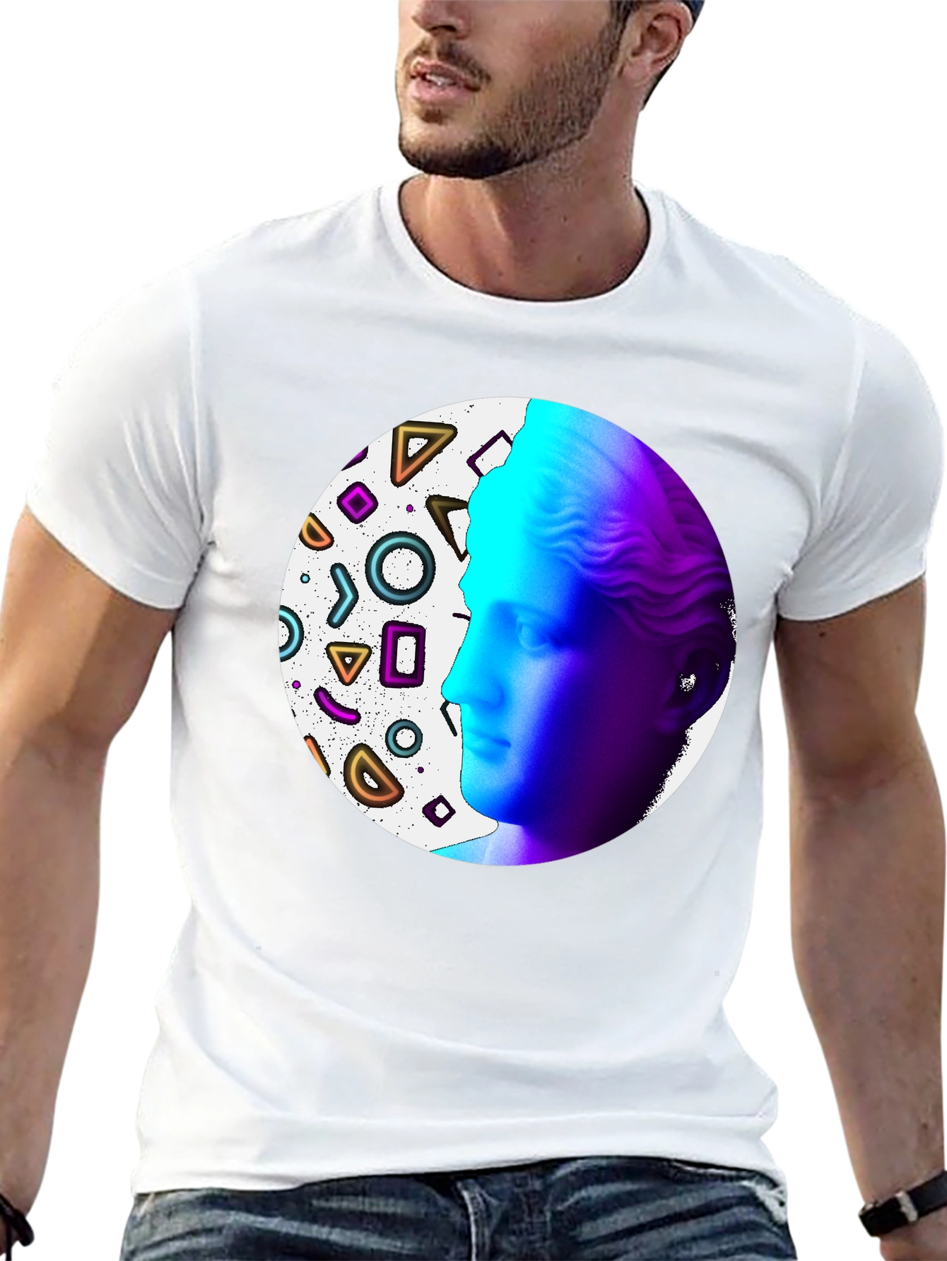 Geometric Venus Graphic Tee - Modern Art Shirt