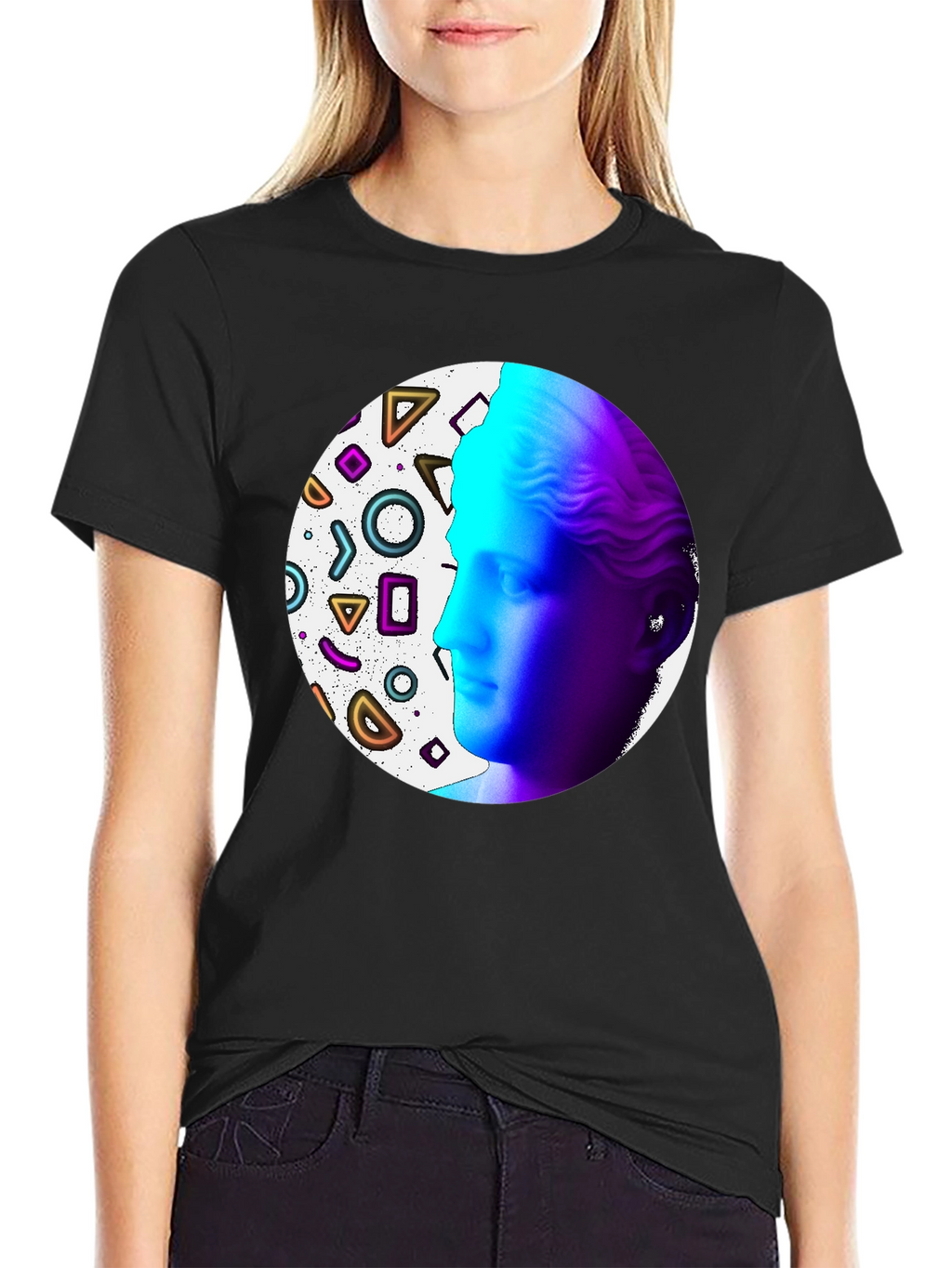 Geometric Venus Graphic Tee - Modern Art Shirt