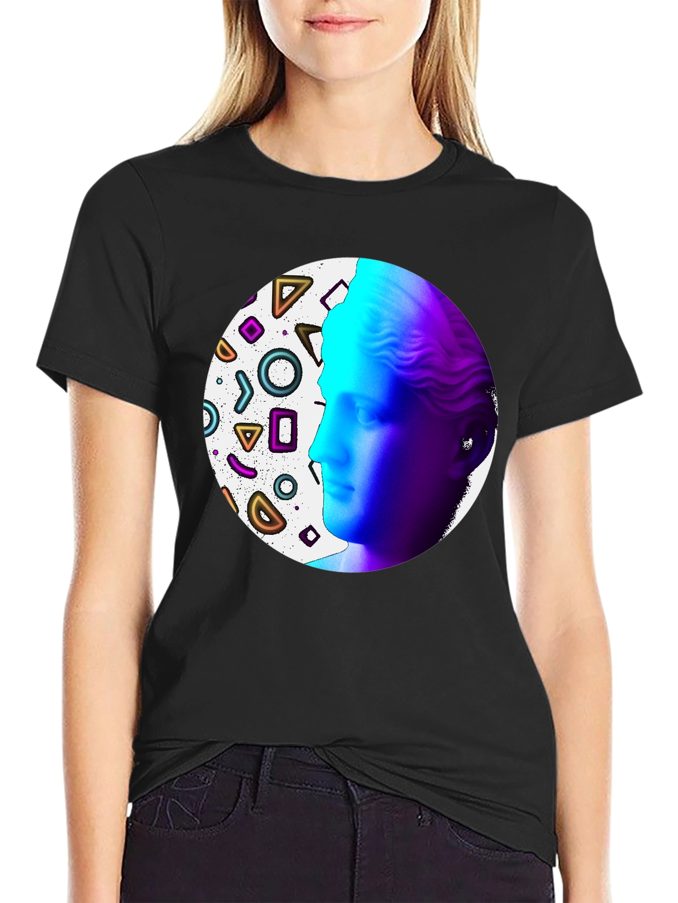Geometric Venus Graphic Tee - Modern Art Shirt