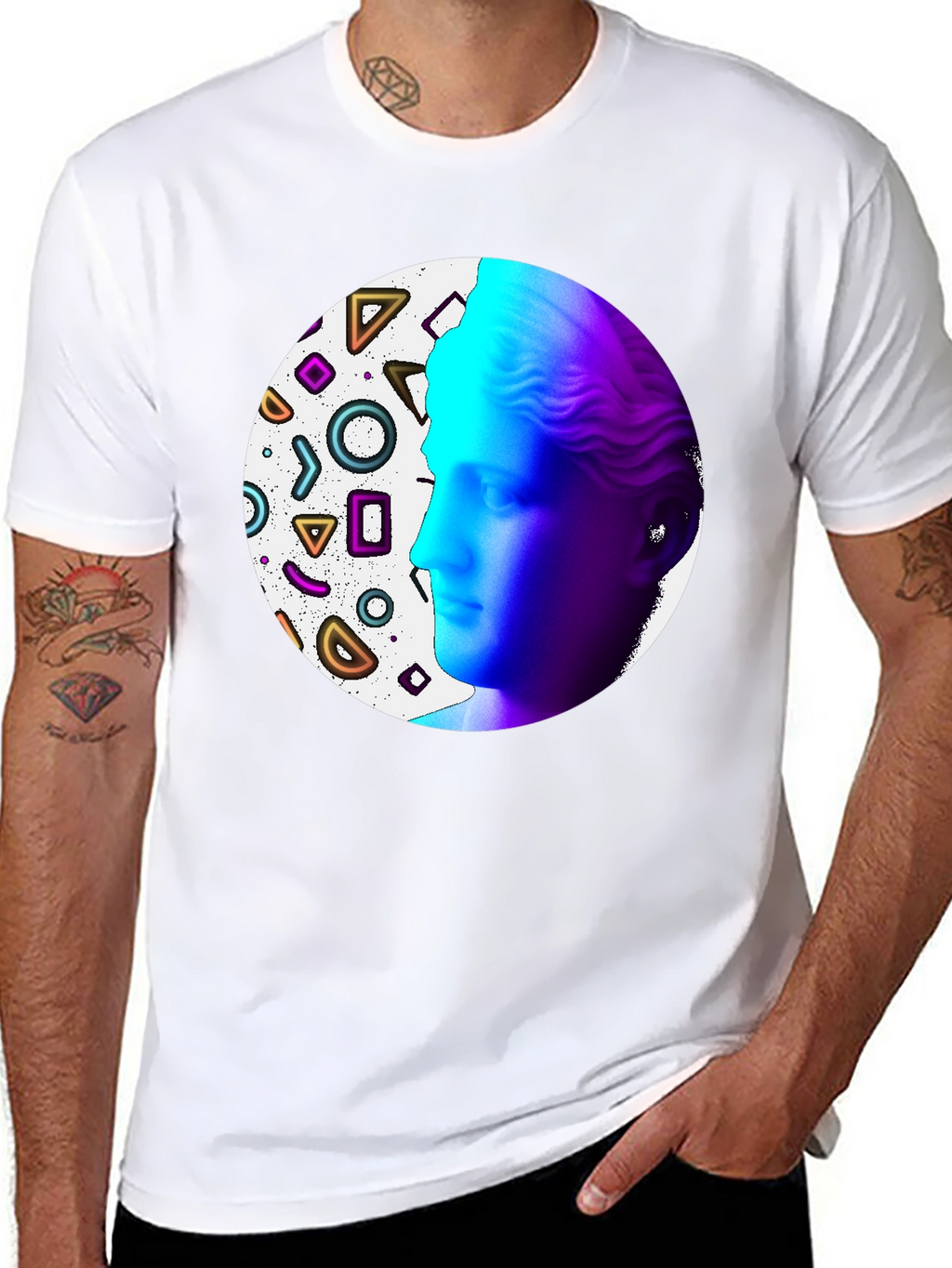 Geometric Venus Graphic Tee - Modern Art Shirt