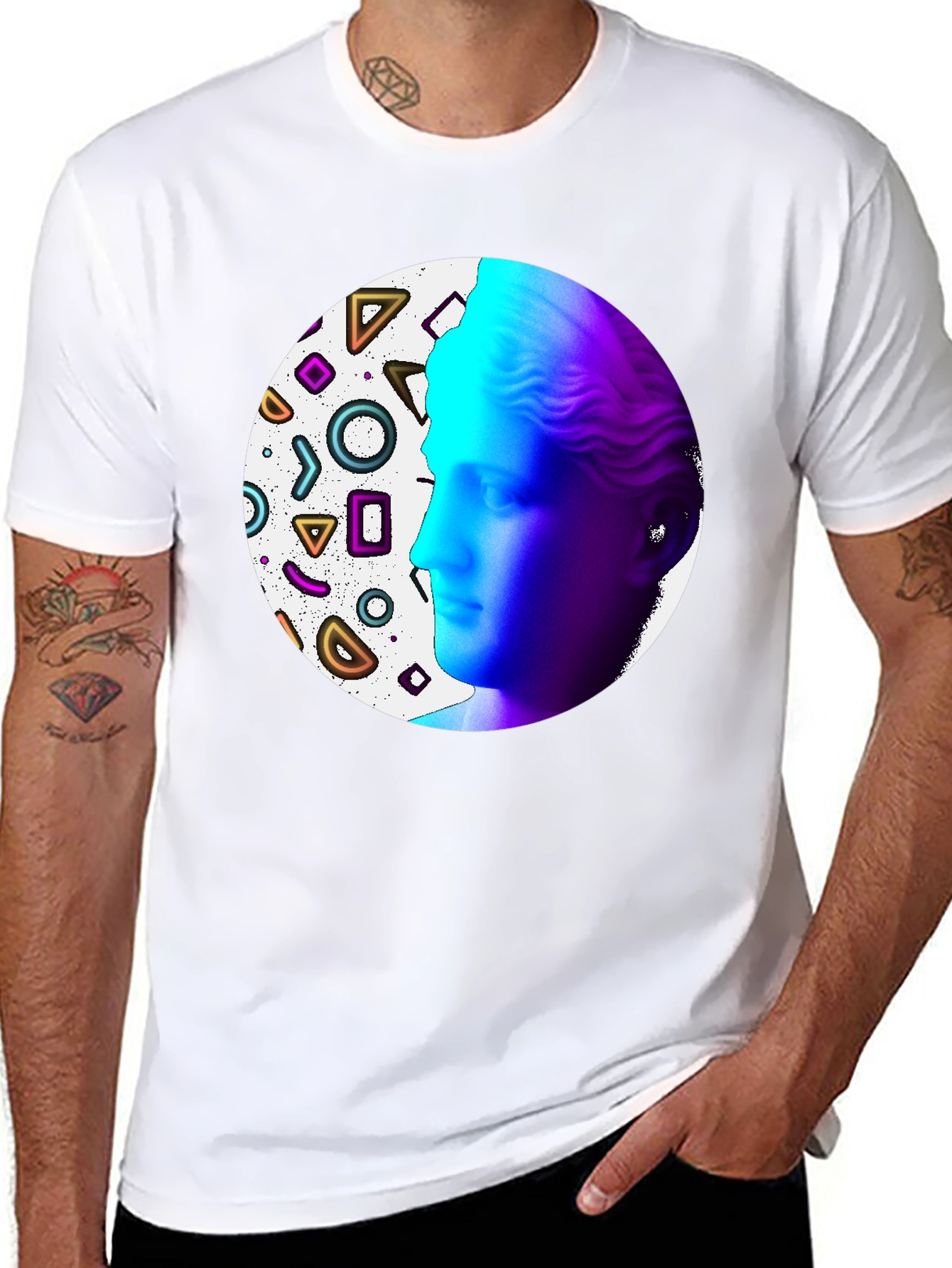 Geometric Venus Graphic Tee - Modern Art Shirt