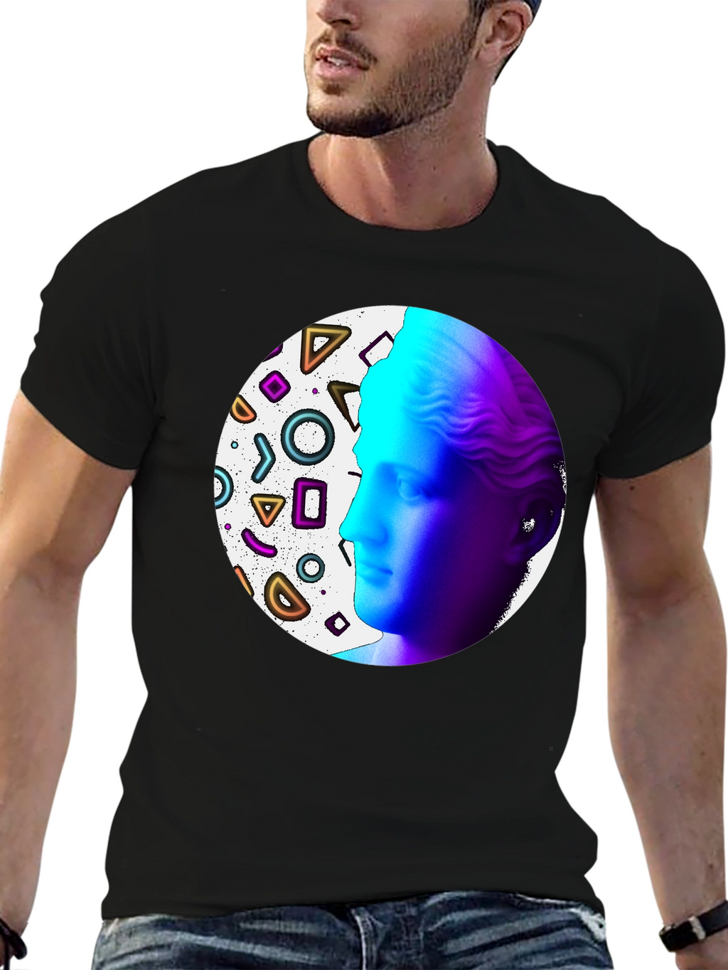 Geometric Venus Graphic Tee - Modern Art Shirt
