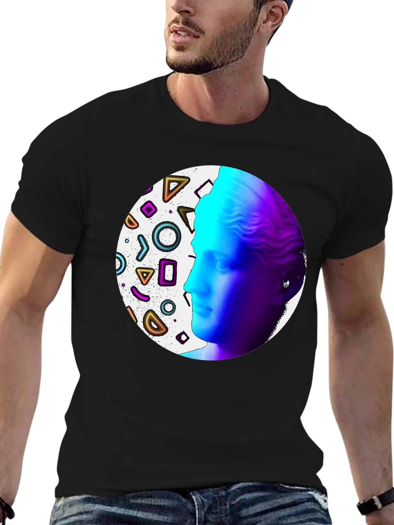 Geometric Venus Graphic Tee - Modern Art Shirt