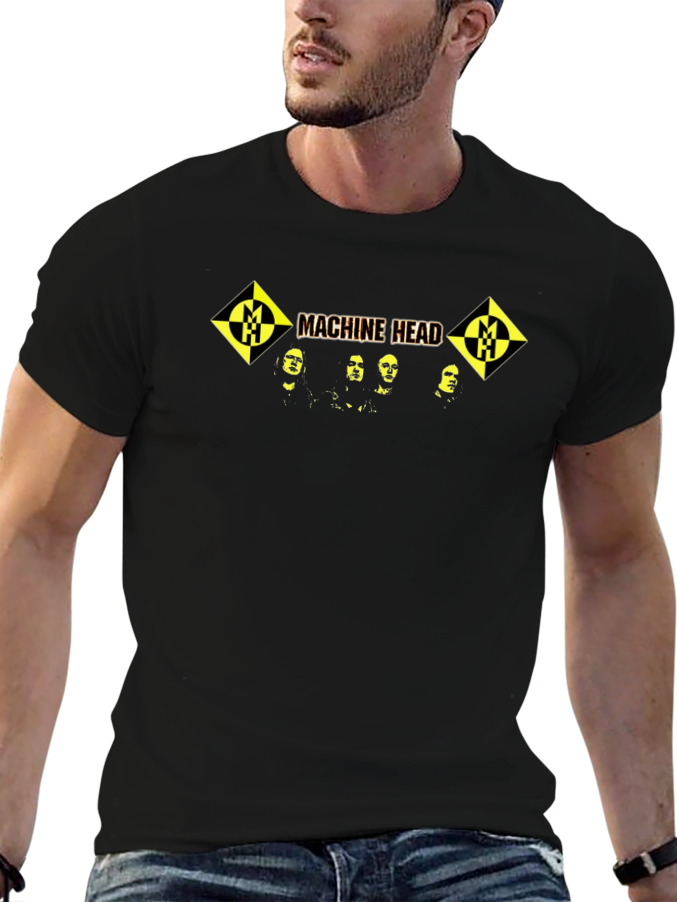 Machine Head Band Graphic Black T-Shirt