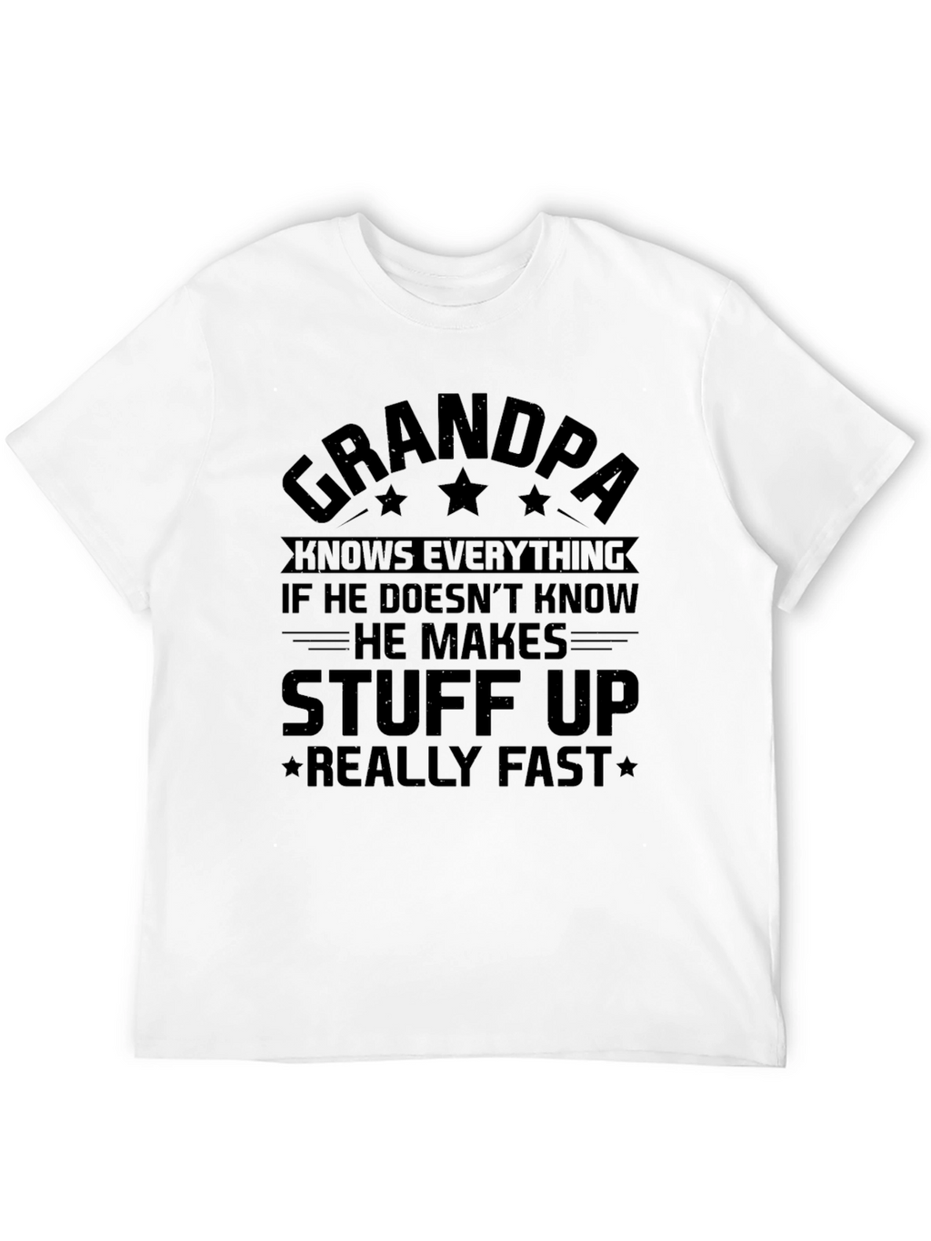 Grandpa Knows Everything Black T-Shirt