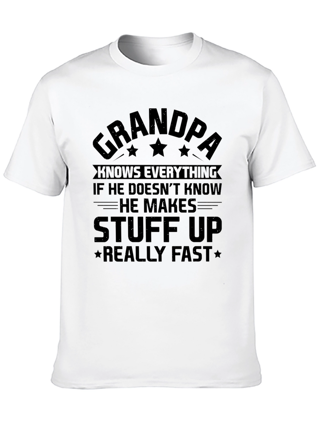 Grandpa Knows Everything Black T-Shirt