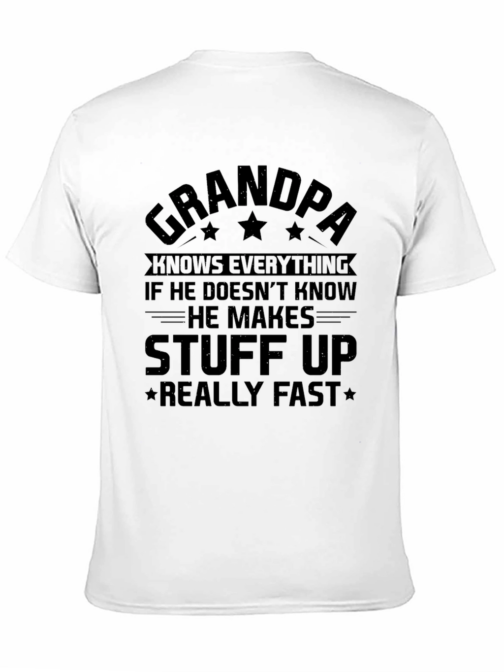 Grandpa Knows Everything Black T-Shirt