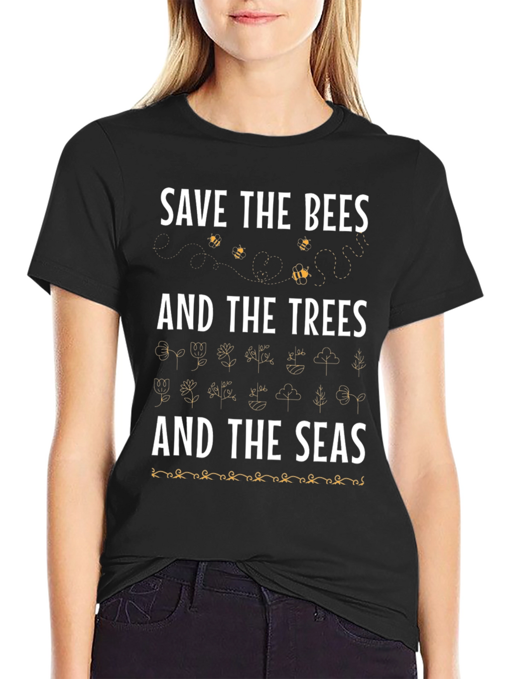 Save the Bees Trees and Seas Graphic Tee