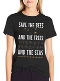 Save the Bees Trees and Seas Graphic Tee