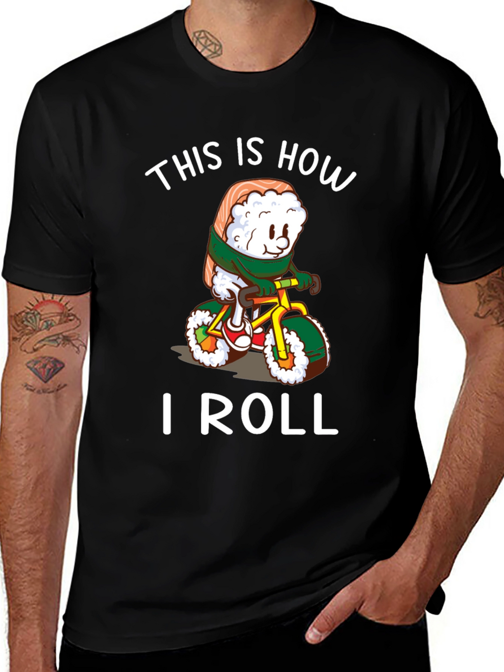 Sushi Roll Bicycle T-Shirt - Unique Design