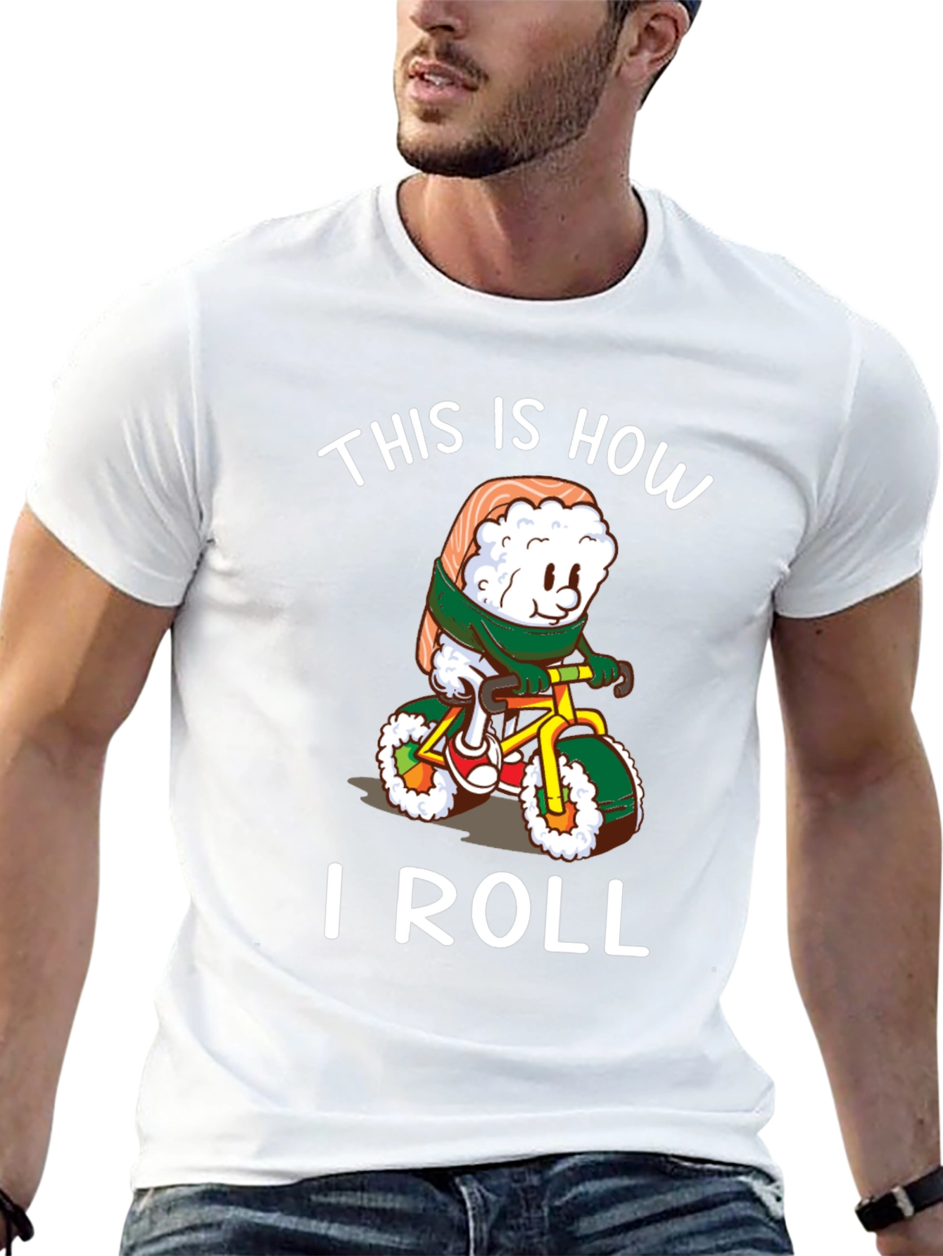 Sushi Roll Bicycle T-Shirt - Unique Design