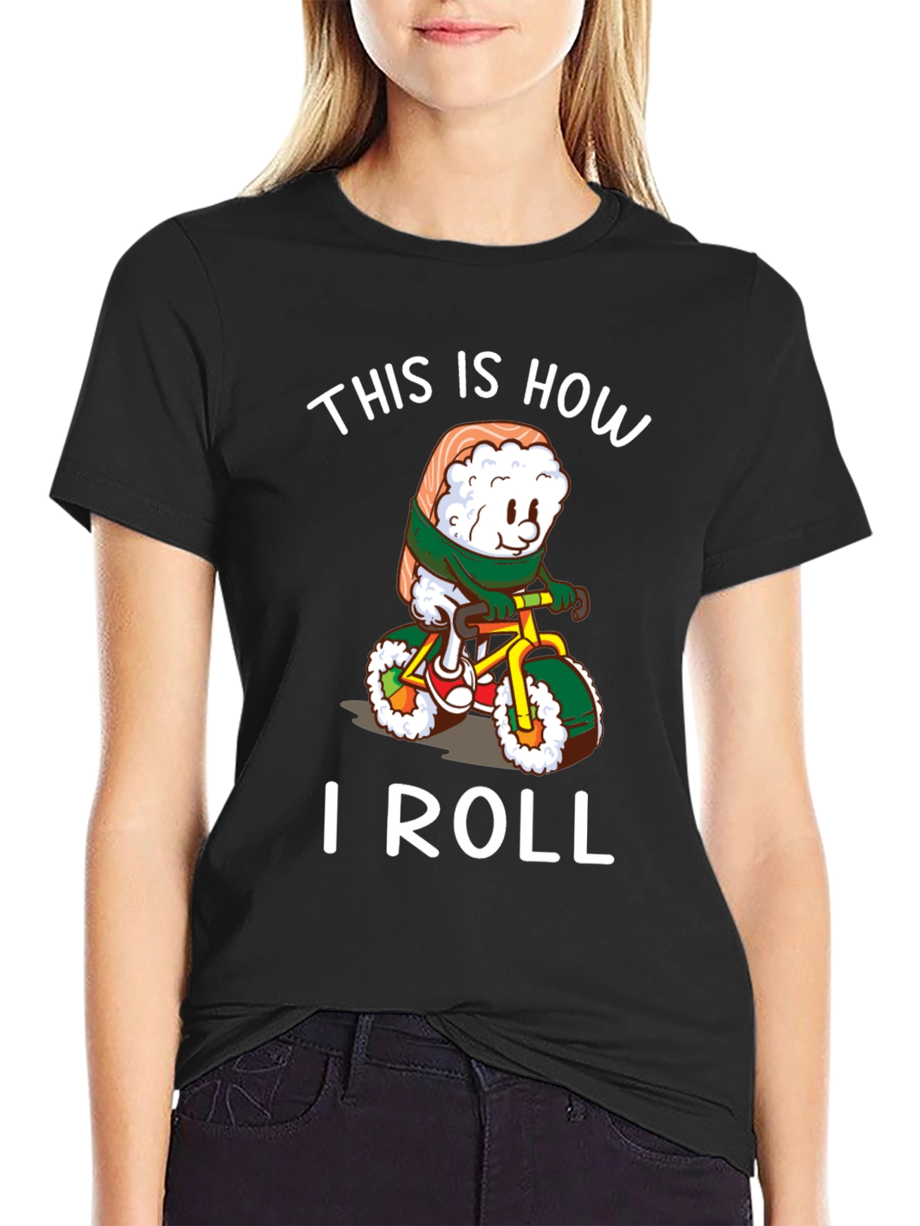 Sushi Roll Bicycle T-Shirt - Unique Design