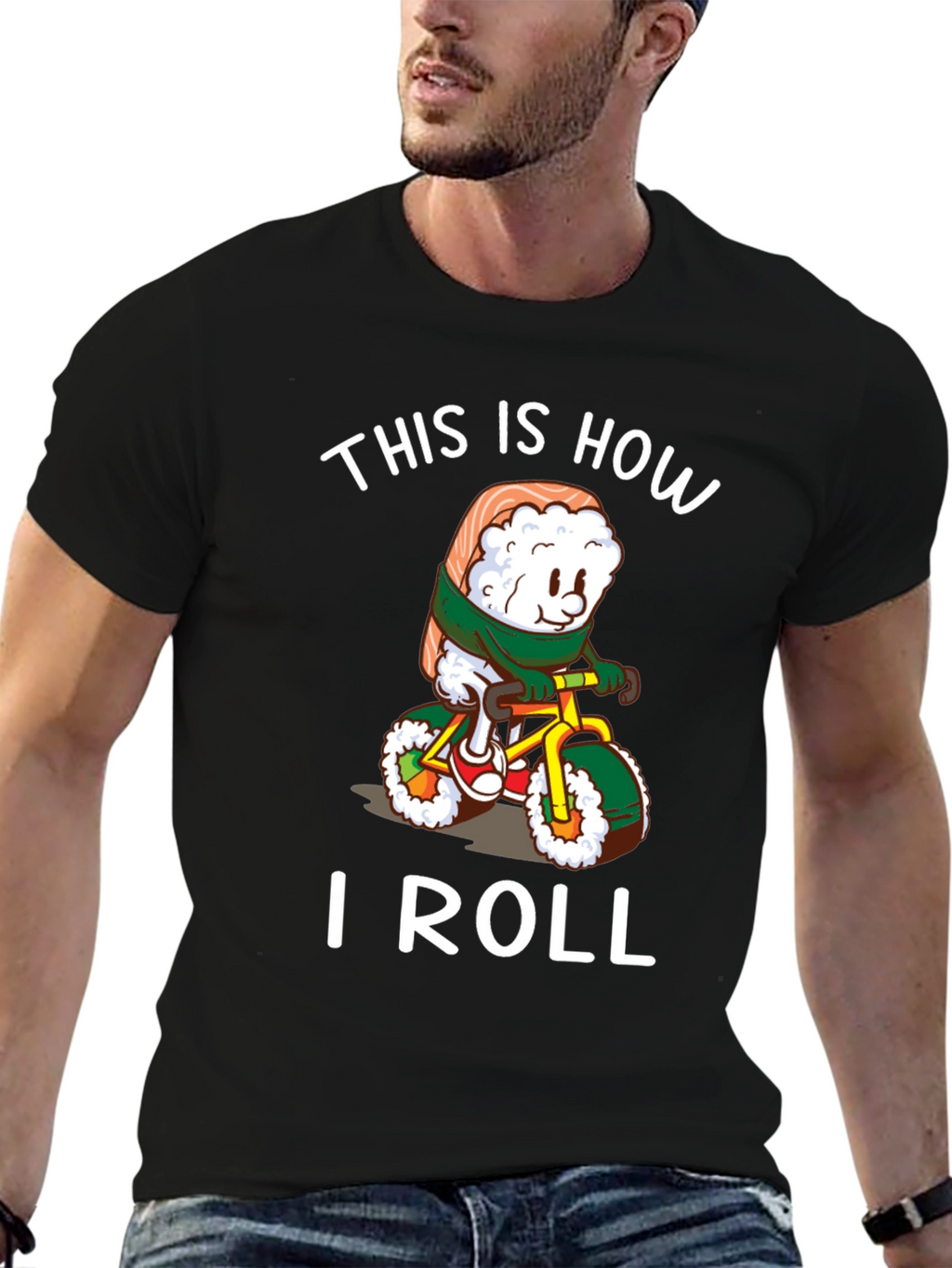 Sushi Roll Bicycle T-Shirt - Unique Design