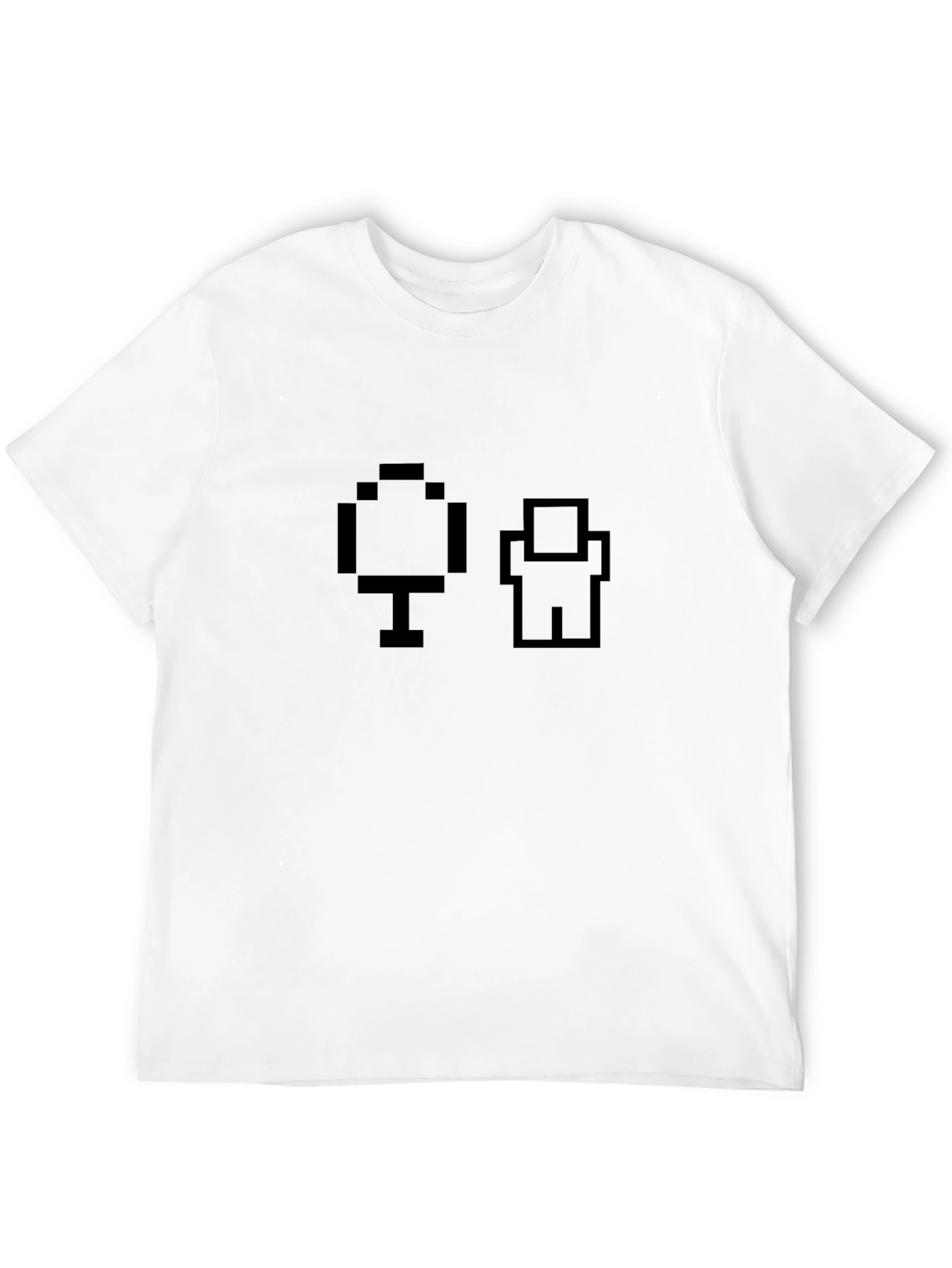 Pixel Tree & Man Black Graphic Tee