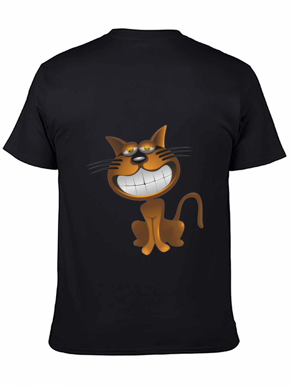 Cartoon Cat Black T-Shirt