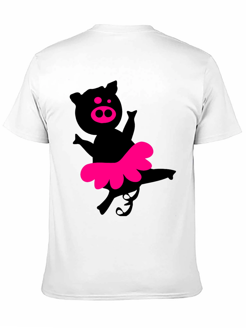 Funny Pig Ballerina Graphic Tee - Unisex Black T-Shirt