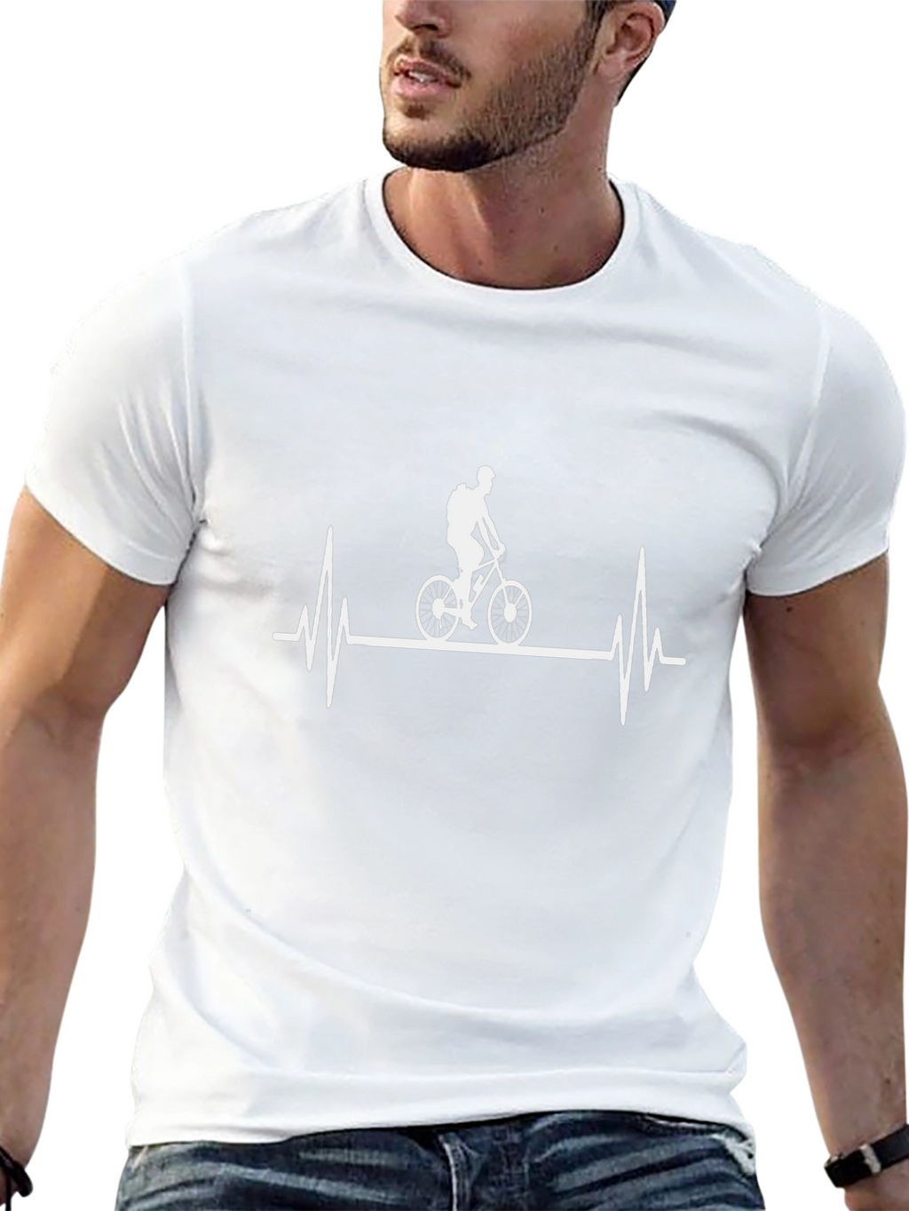 Cyclist Heartbeat T-Shirt - Black