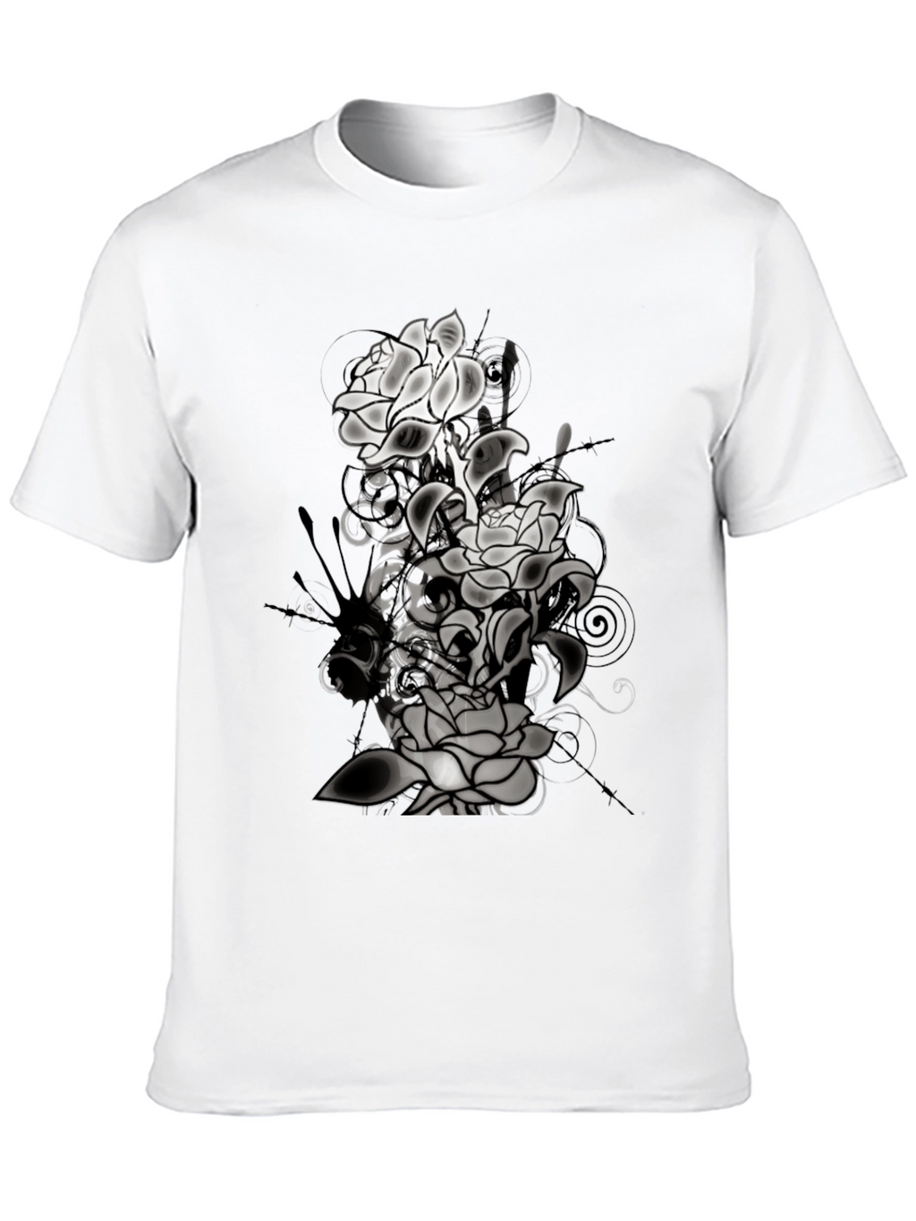Floral Graphic T-Shirt - Mens Black Tee