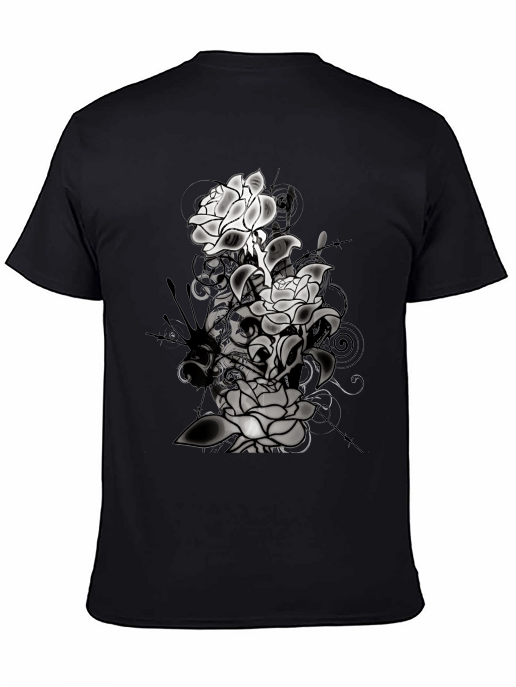Floral Graphic T-Shirt - Mens Black Tee