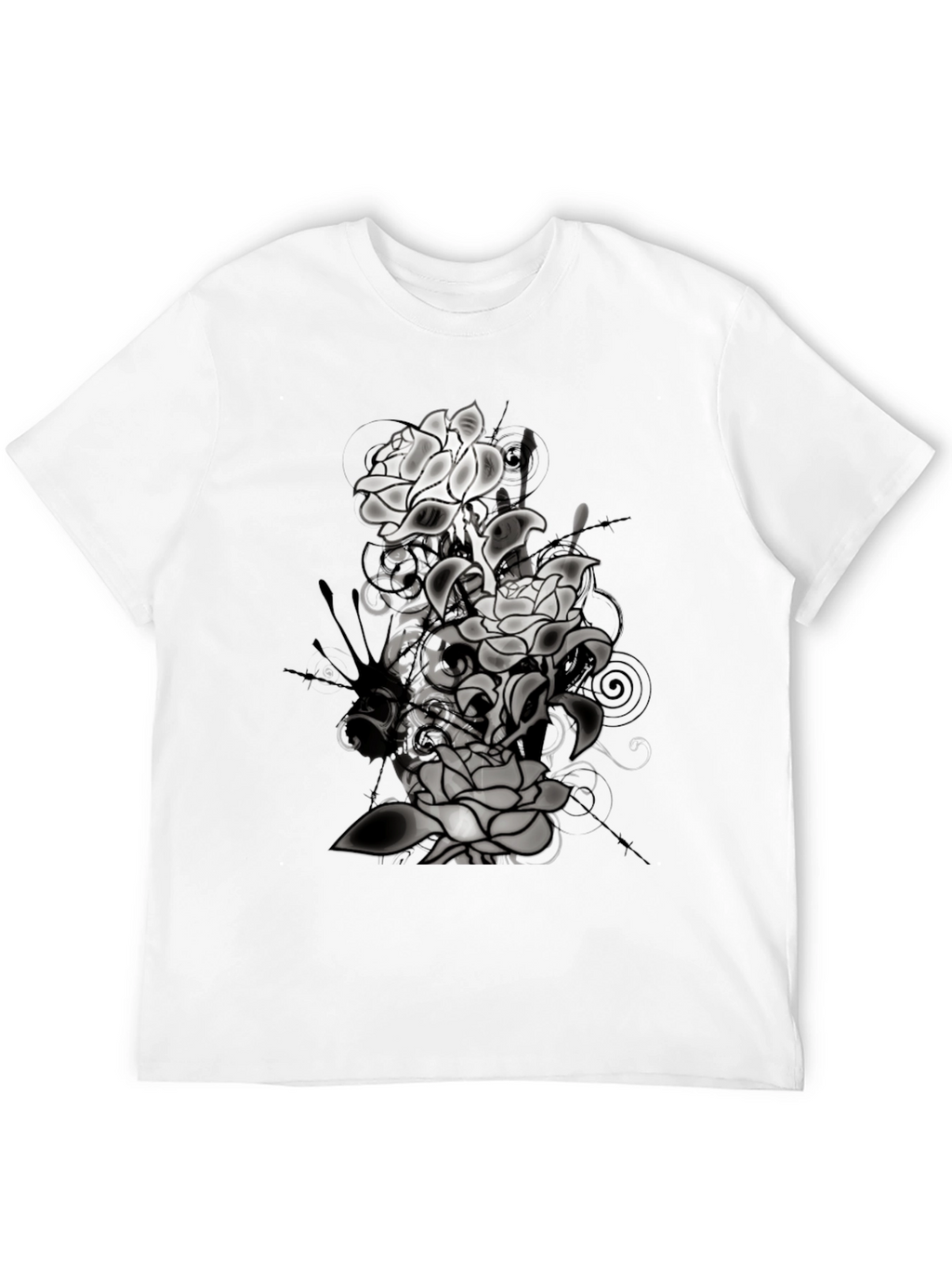 Floral Graphic T-Shirt - Mens Black Tee