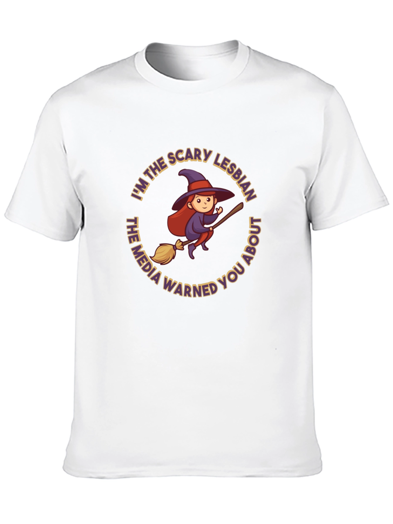 Scary Lesbian Witch Graphic T-Shirt