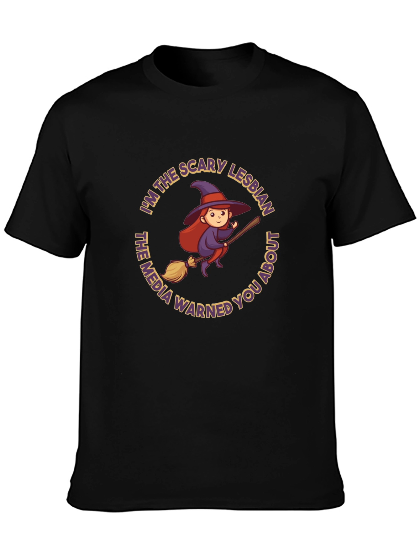 Scary Lesbian Witch Graphic T-Shirt