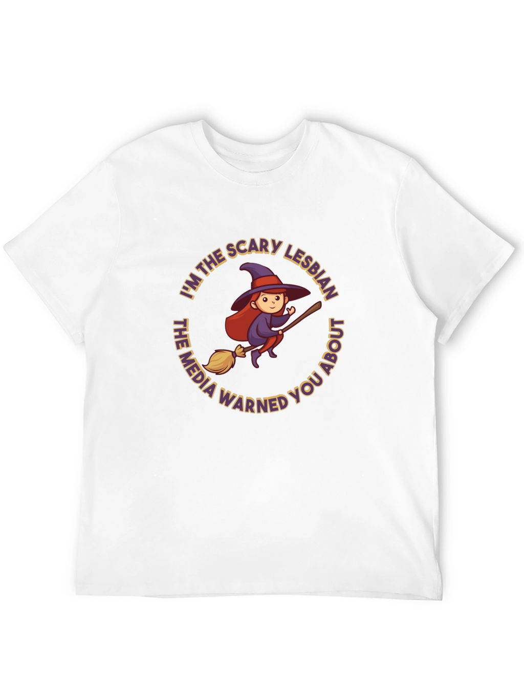 Scary Lesbian Witch Graphic T-Shirt
