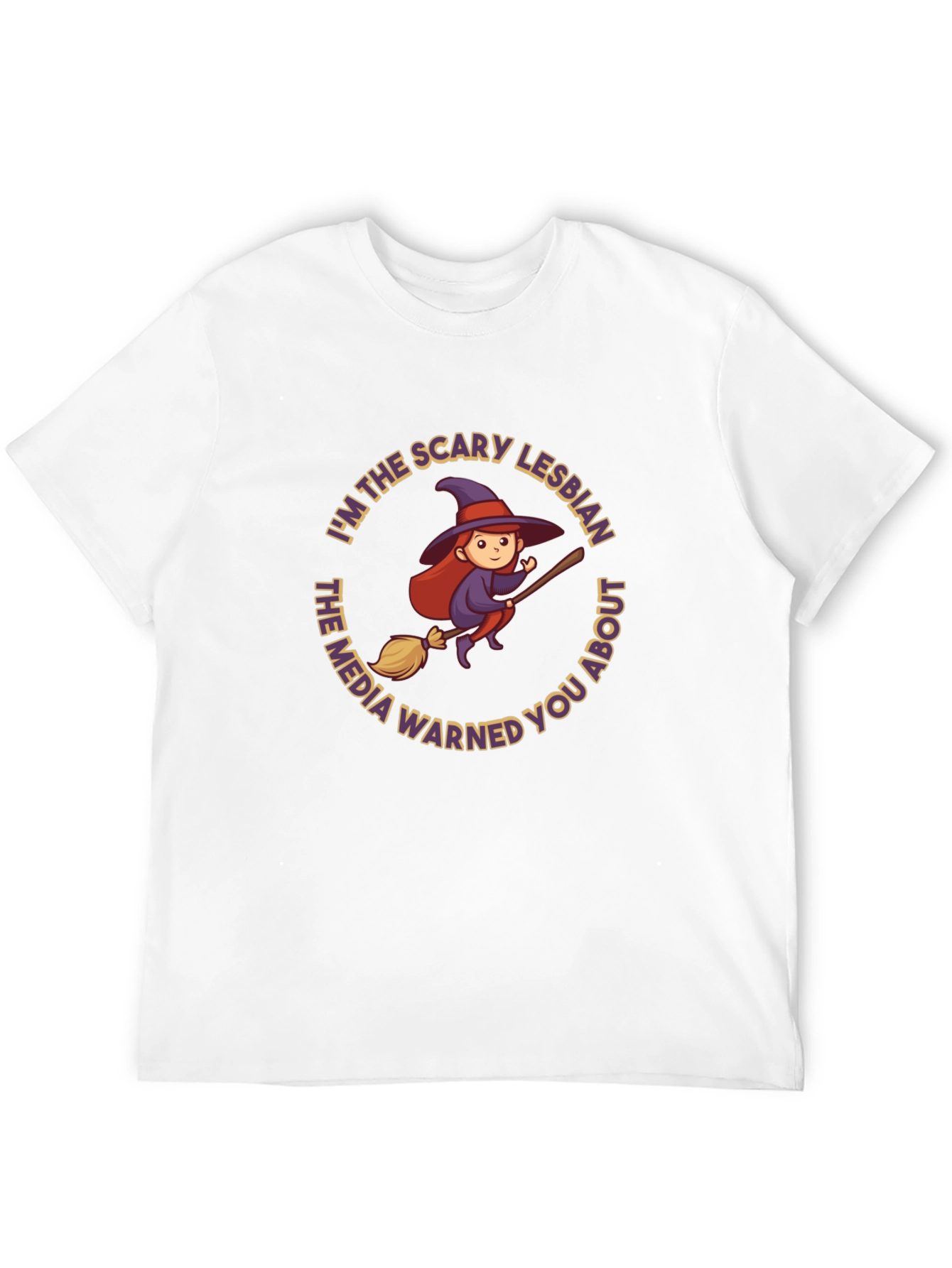Scary Lesbian Witch Graphic T-Shirt