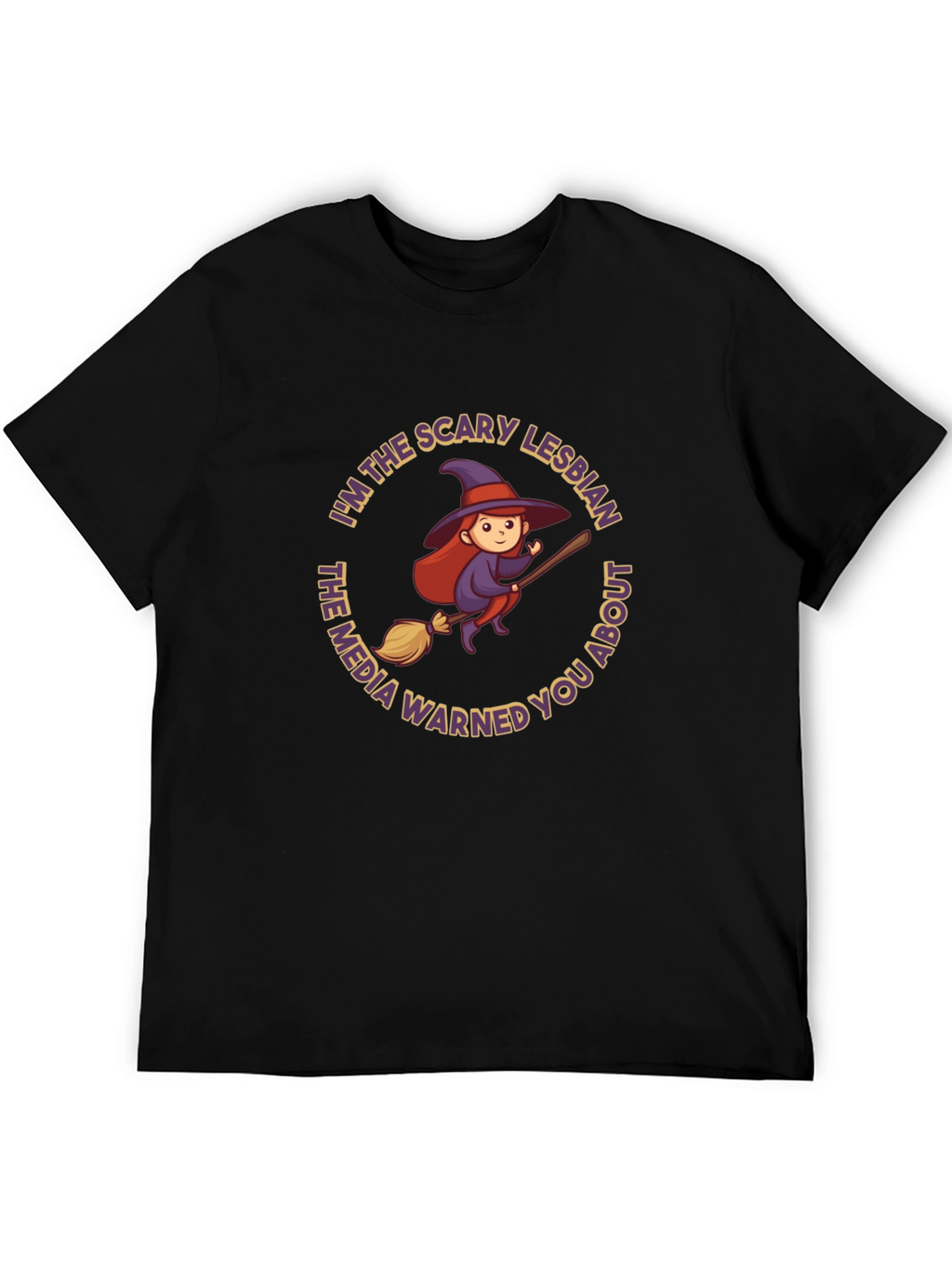 Scary Lesbian Witch Graphic T-Shirt