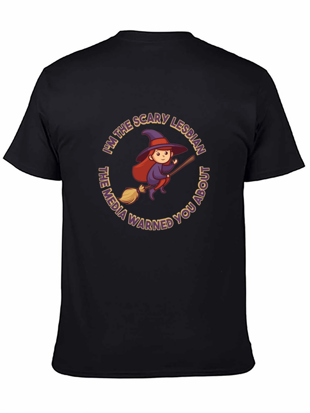 Scary Lesbian Witch Graphic T-Shirt