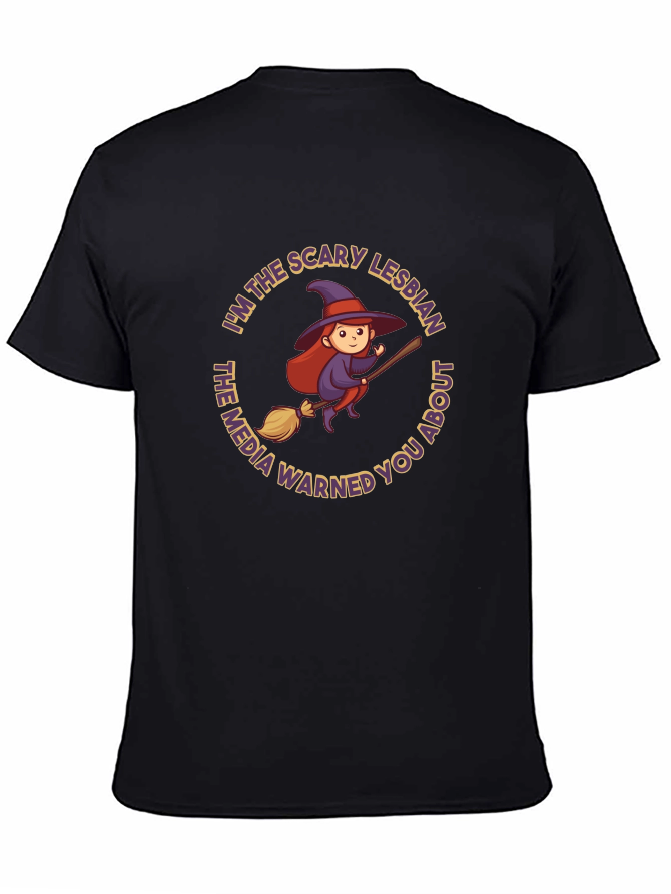 Scary Lesbian Witch Graphic T-Shirt
