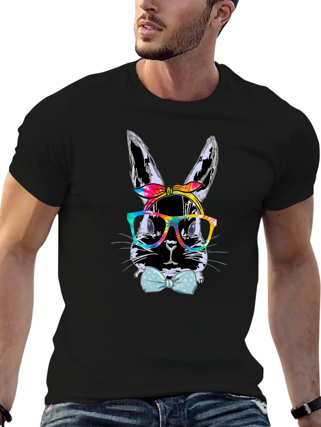 Bunny with Glasses T-Shirt - Quirky Rabbit Tee