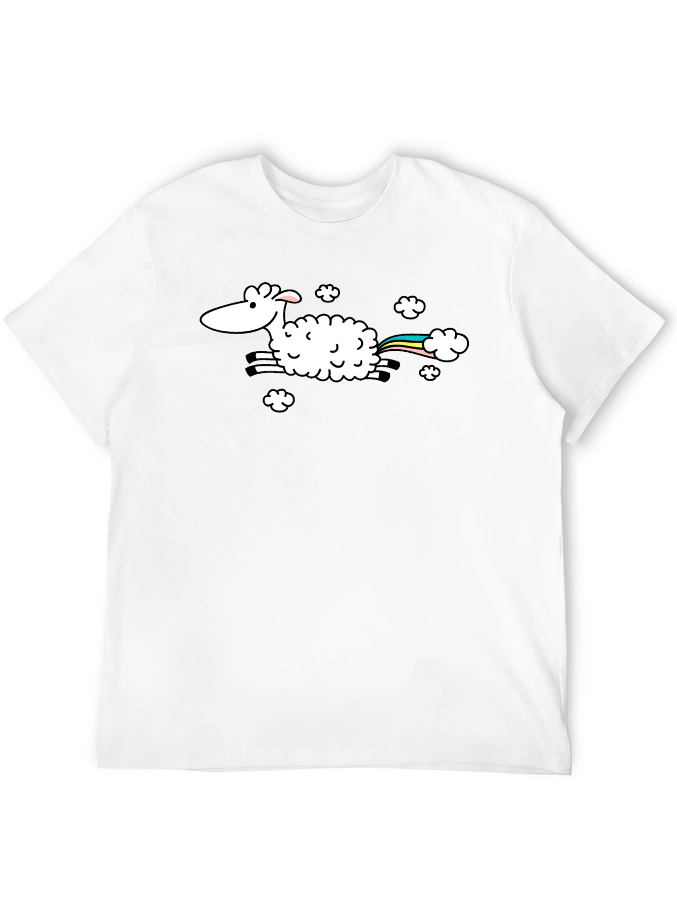 Rainbow Sheep T-Shirt - Black Cotton Tee
