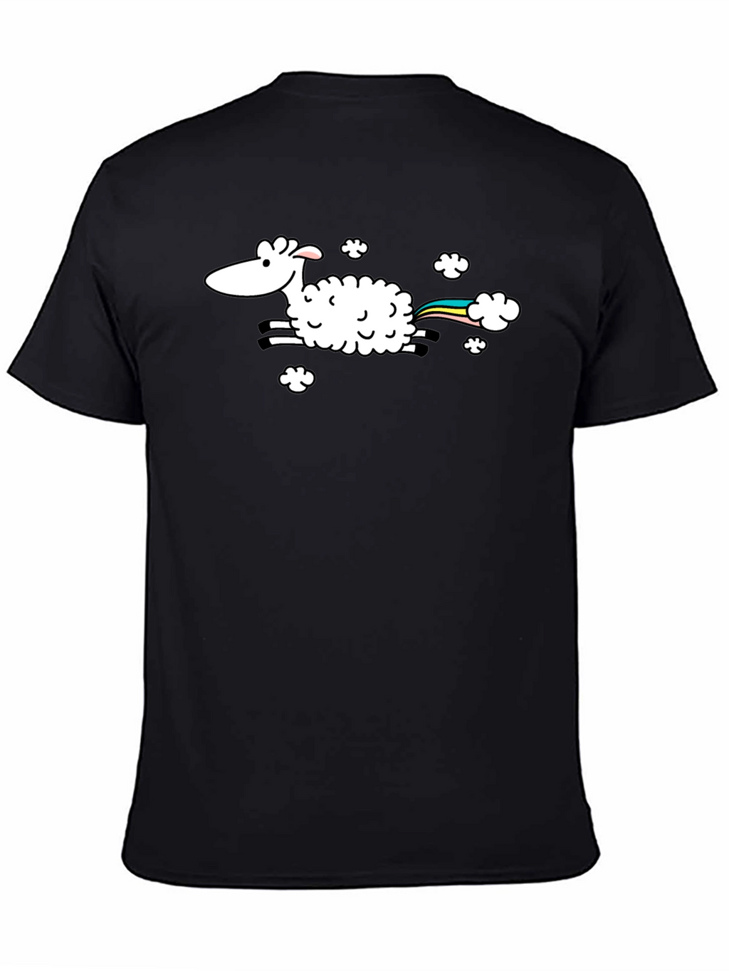 Rainbow Sheep T-Shirt - Black Cotton Tee