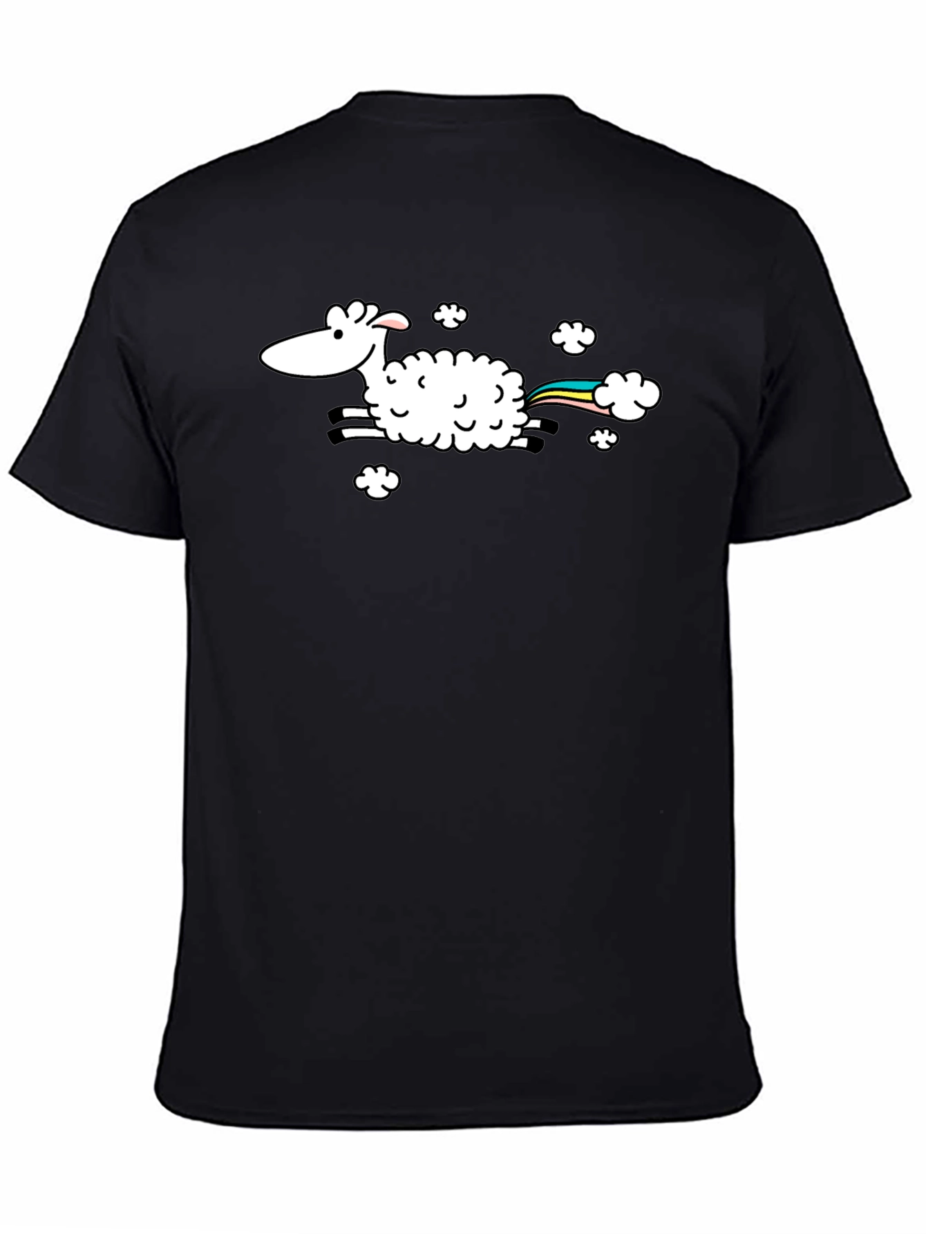 Rainbow Sheep T-Shirt - Black Cotton Tee