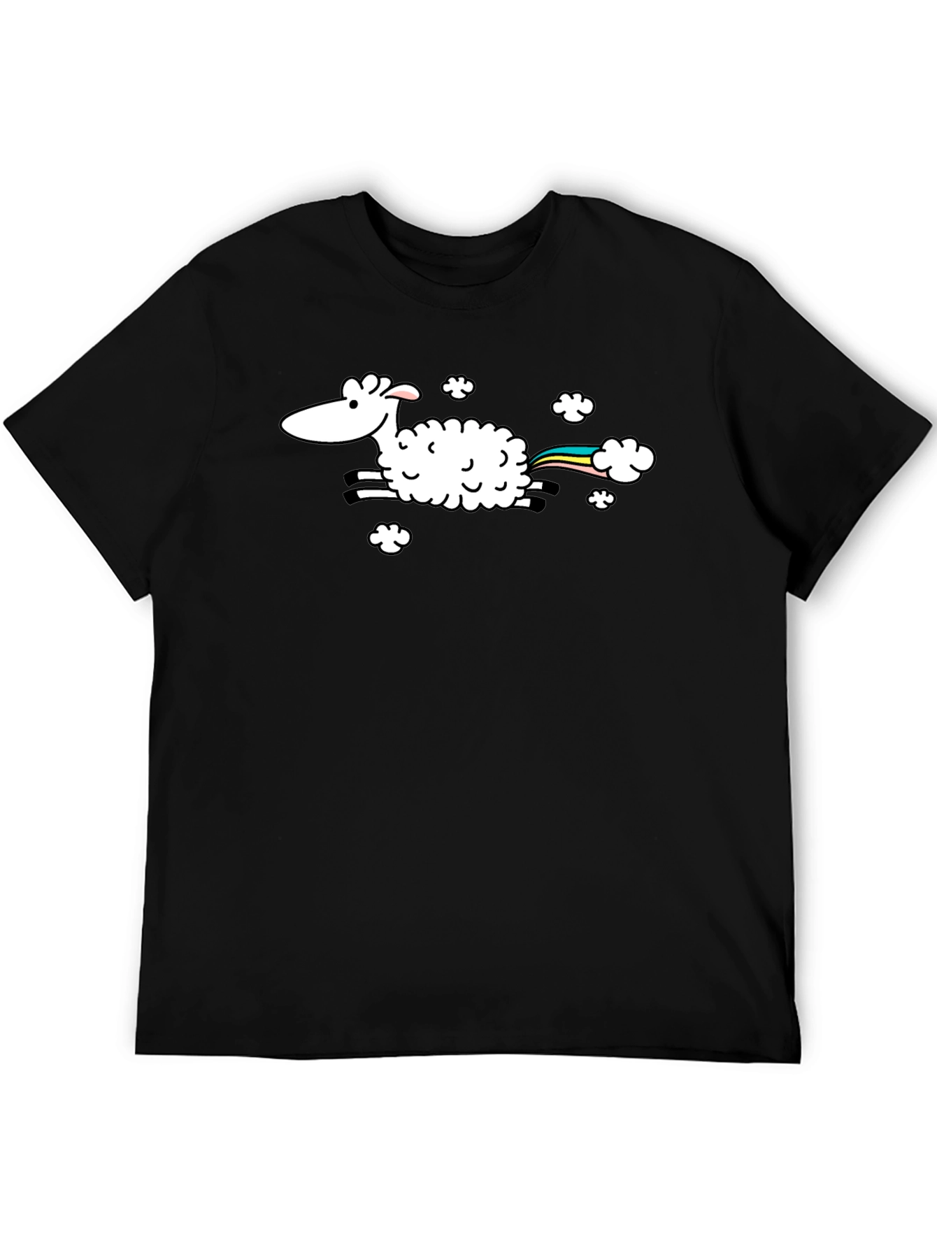 Rainbow Sheep T-Shirt - Black Cotton Tee