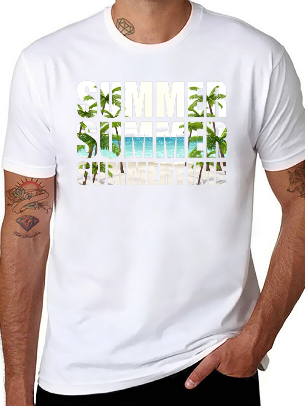 Summer Summertime Graphic Black T-Shirt