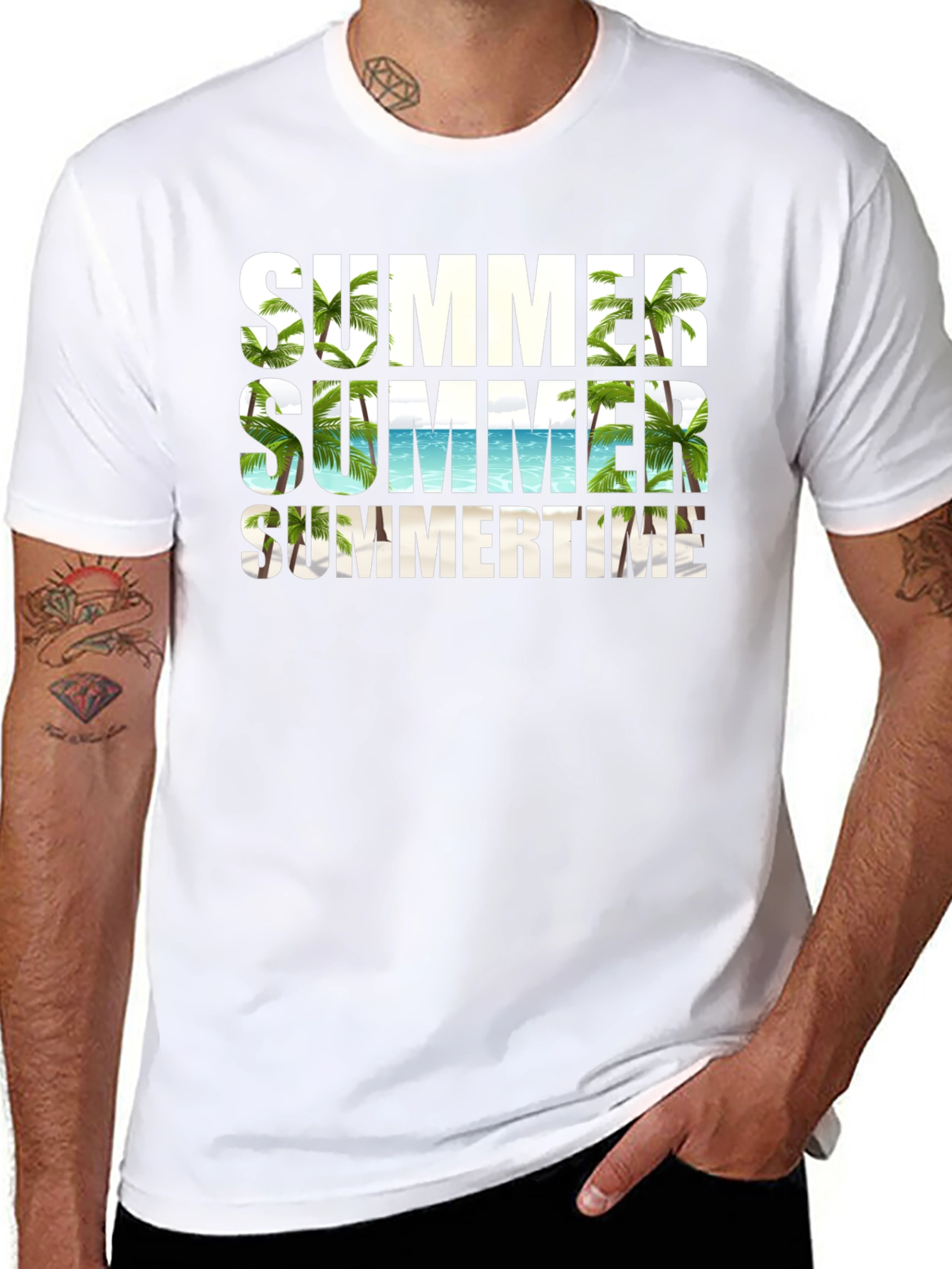 Summer Summertime Graphic Black T-Shirt